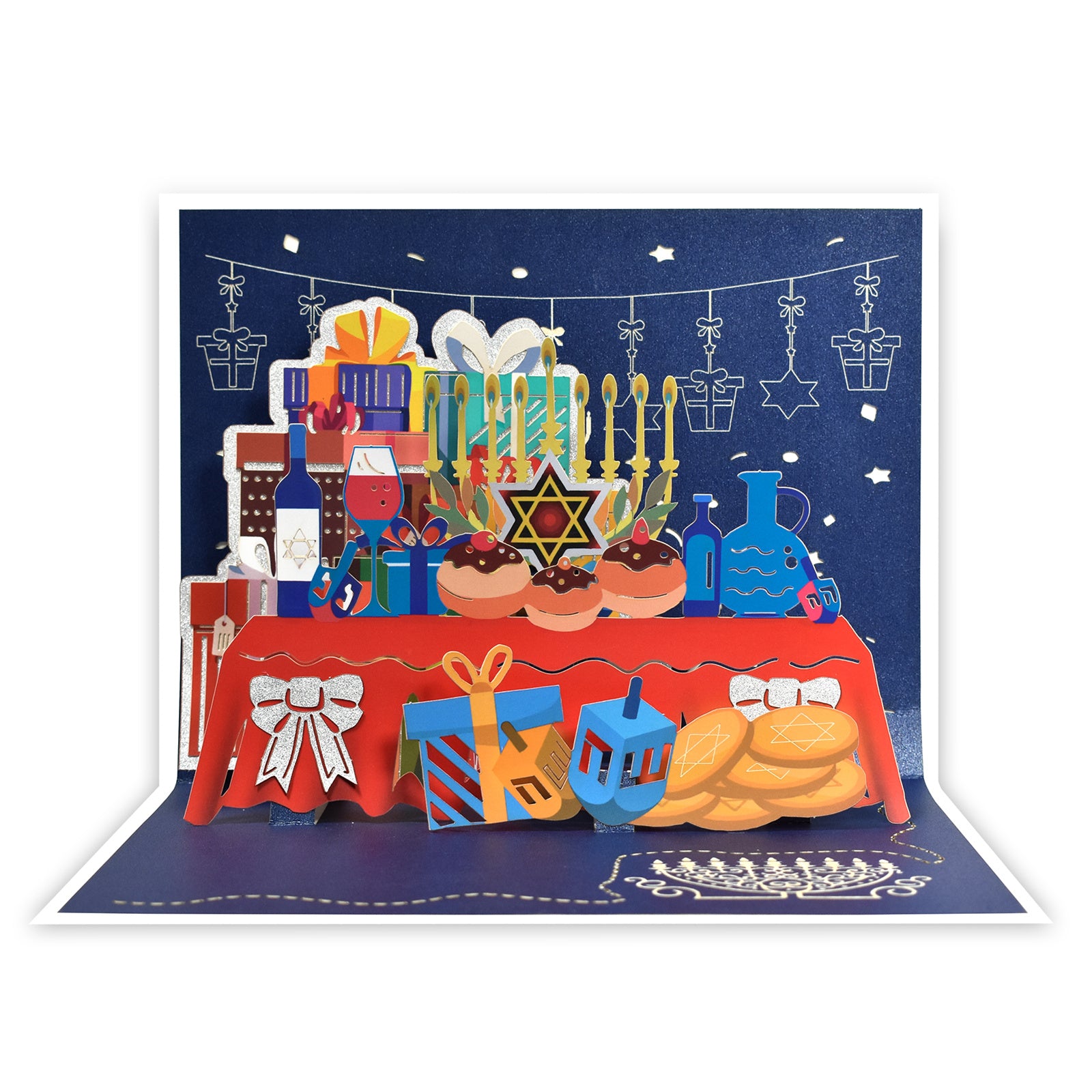 3D Hanukkah Dinner Pop Up Card