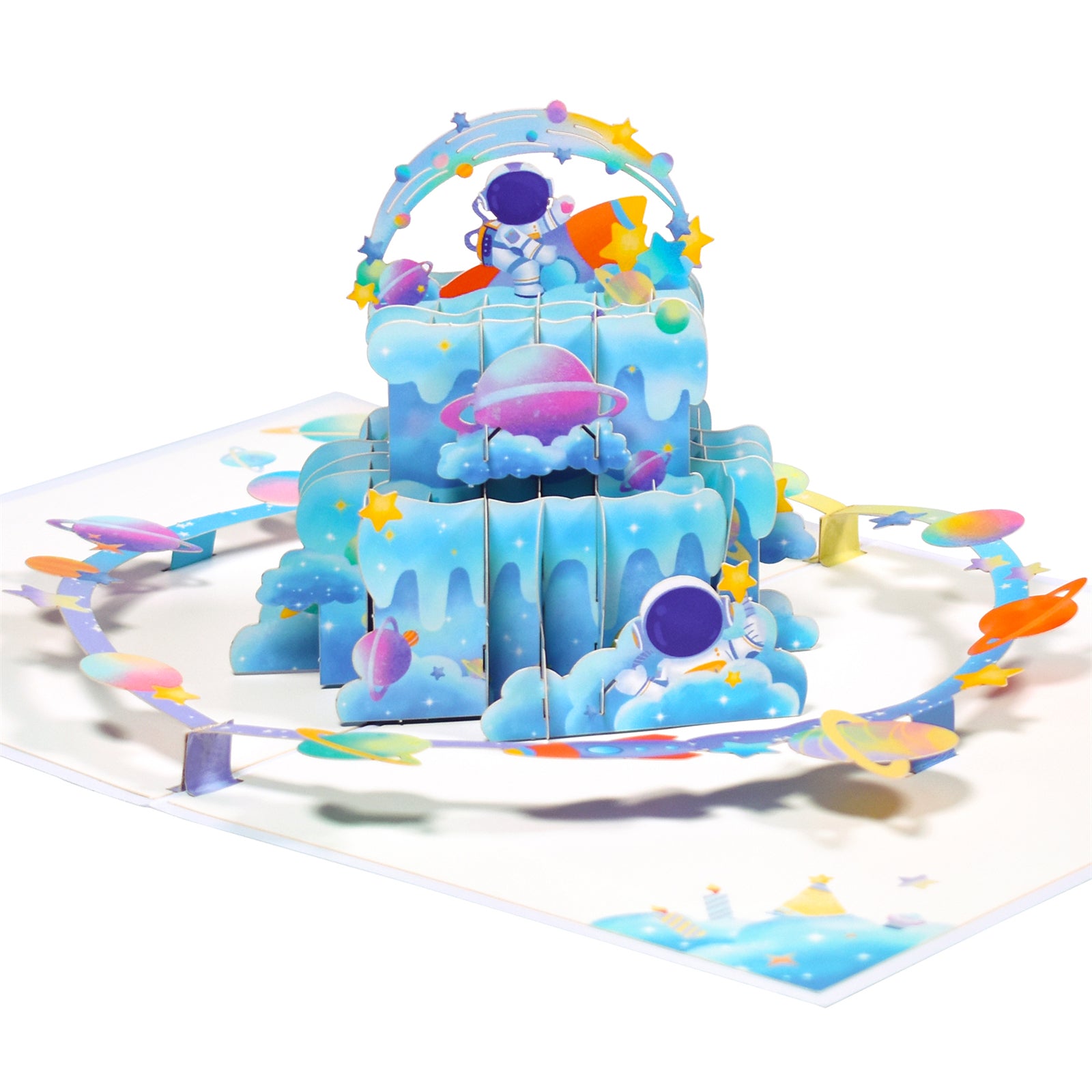 3D Birthday Pop Up Card Space for Kids