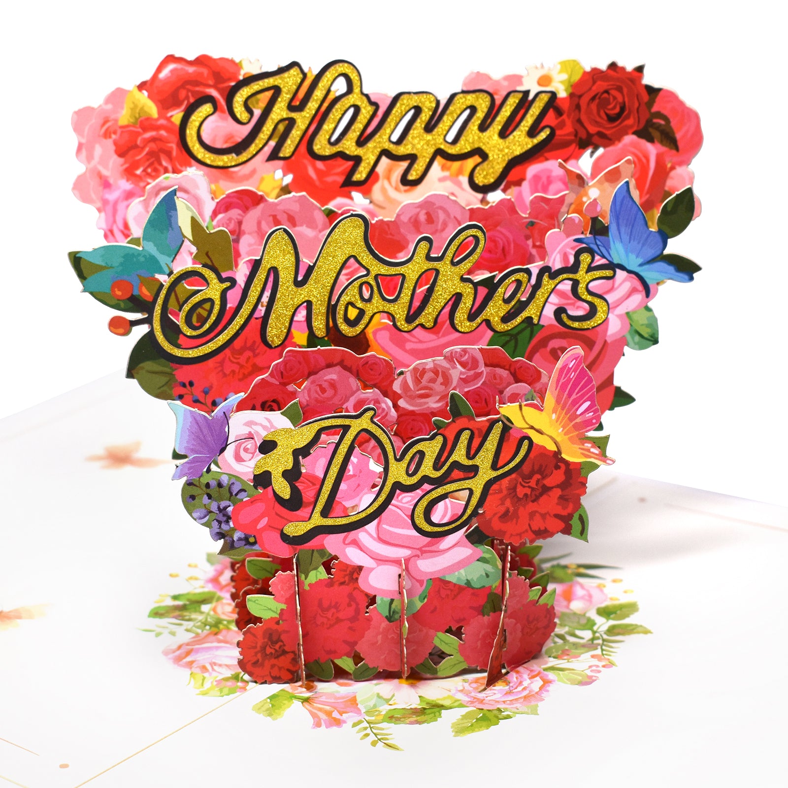 Happy Mother's Day Pop Up Card Heart shape Garland