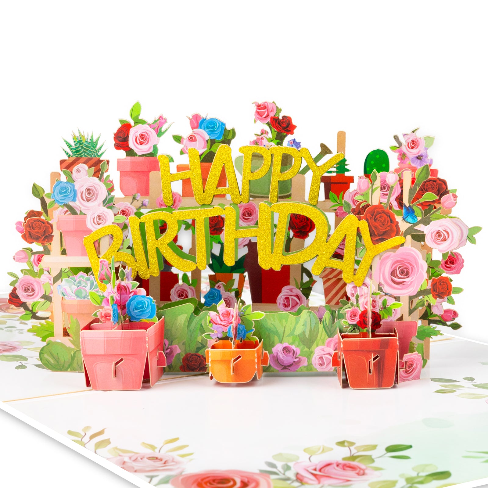 3D Happy Birthday Flowers Pop Up Card