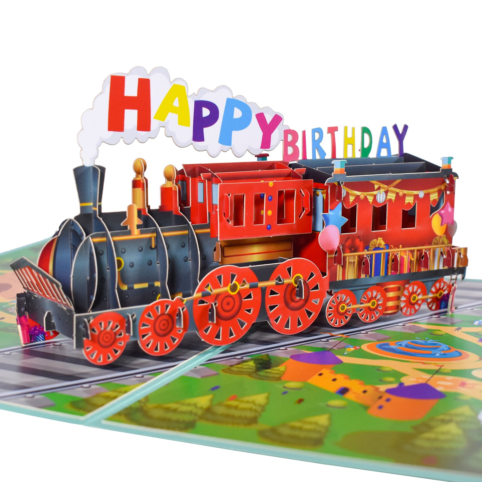 3D Birthday Train Pop Up Card