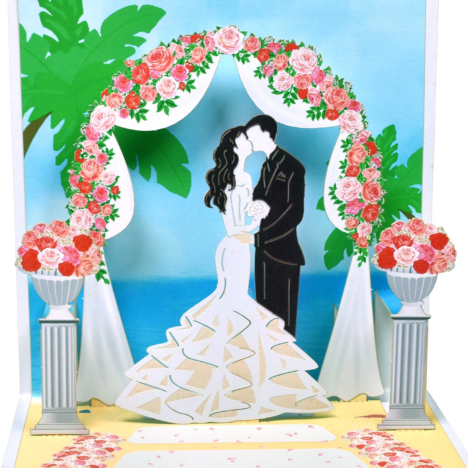 Beach Wedding Pop Up Card