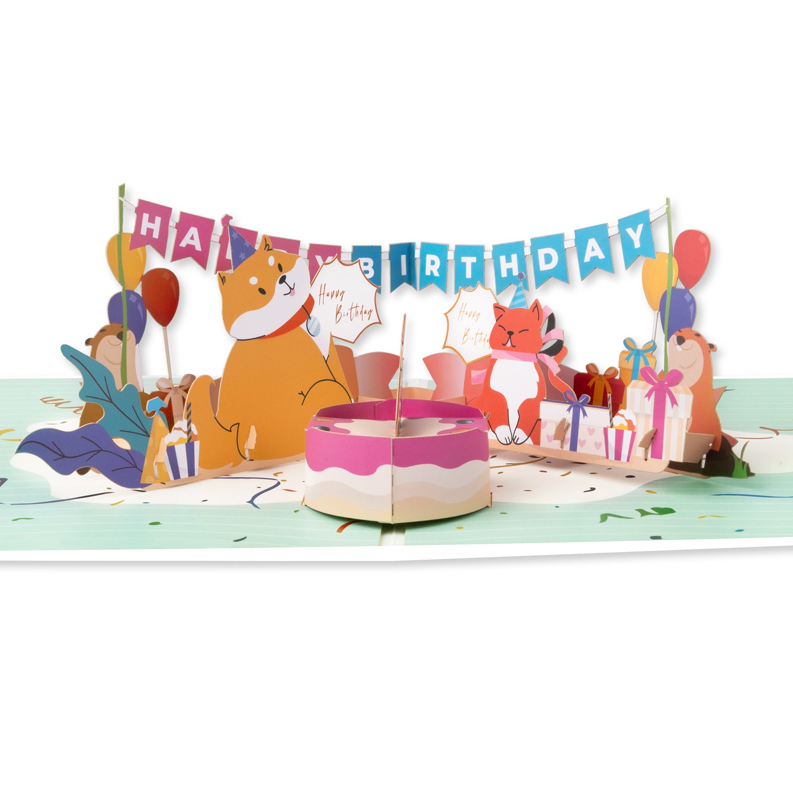 3D Cute Animals Happy Birthday Pop Up Card for Kids