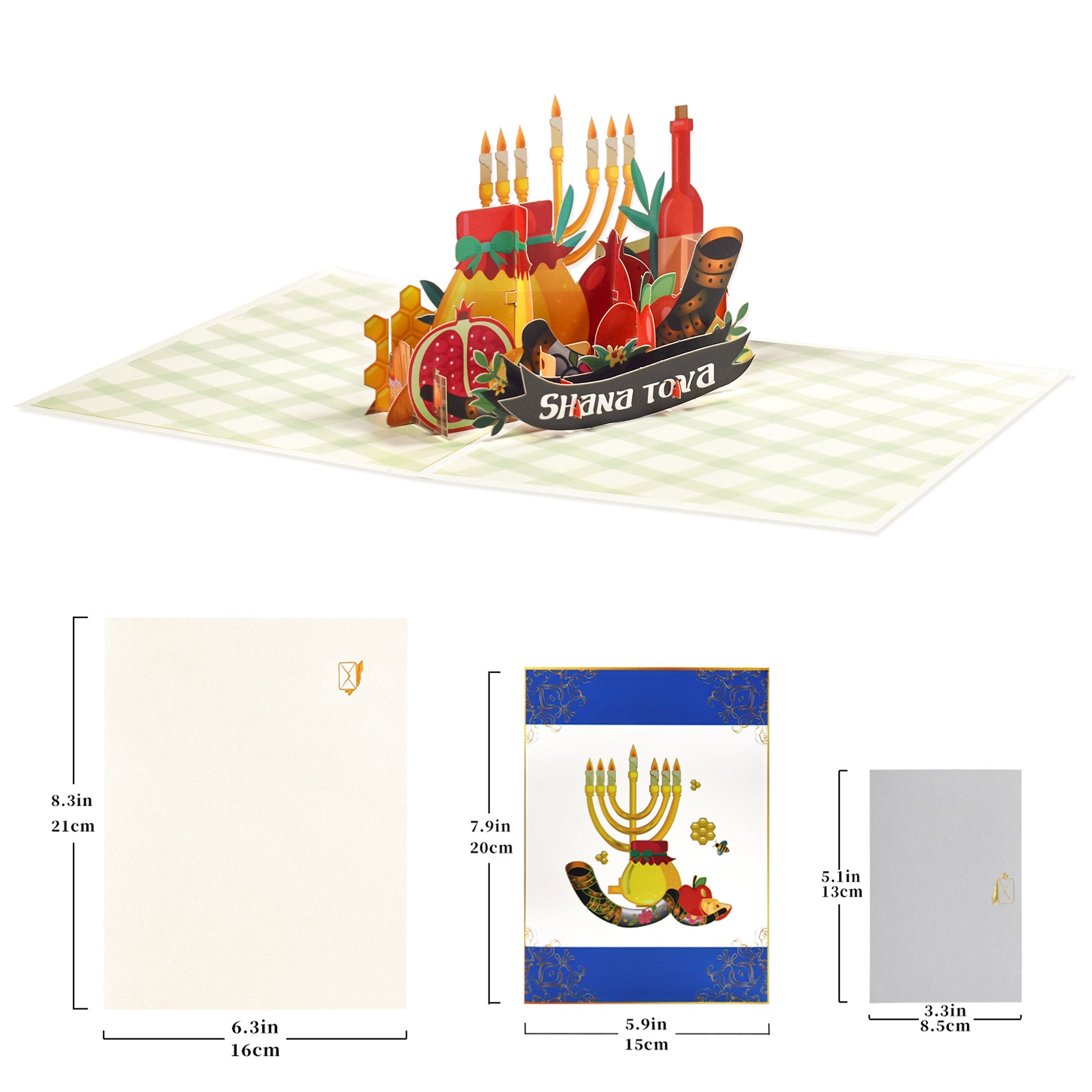 Rosh Hashanah Pop Up Card for Jewish New Year Shana Tova