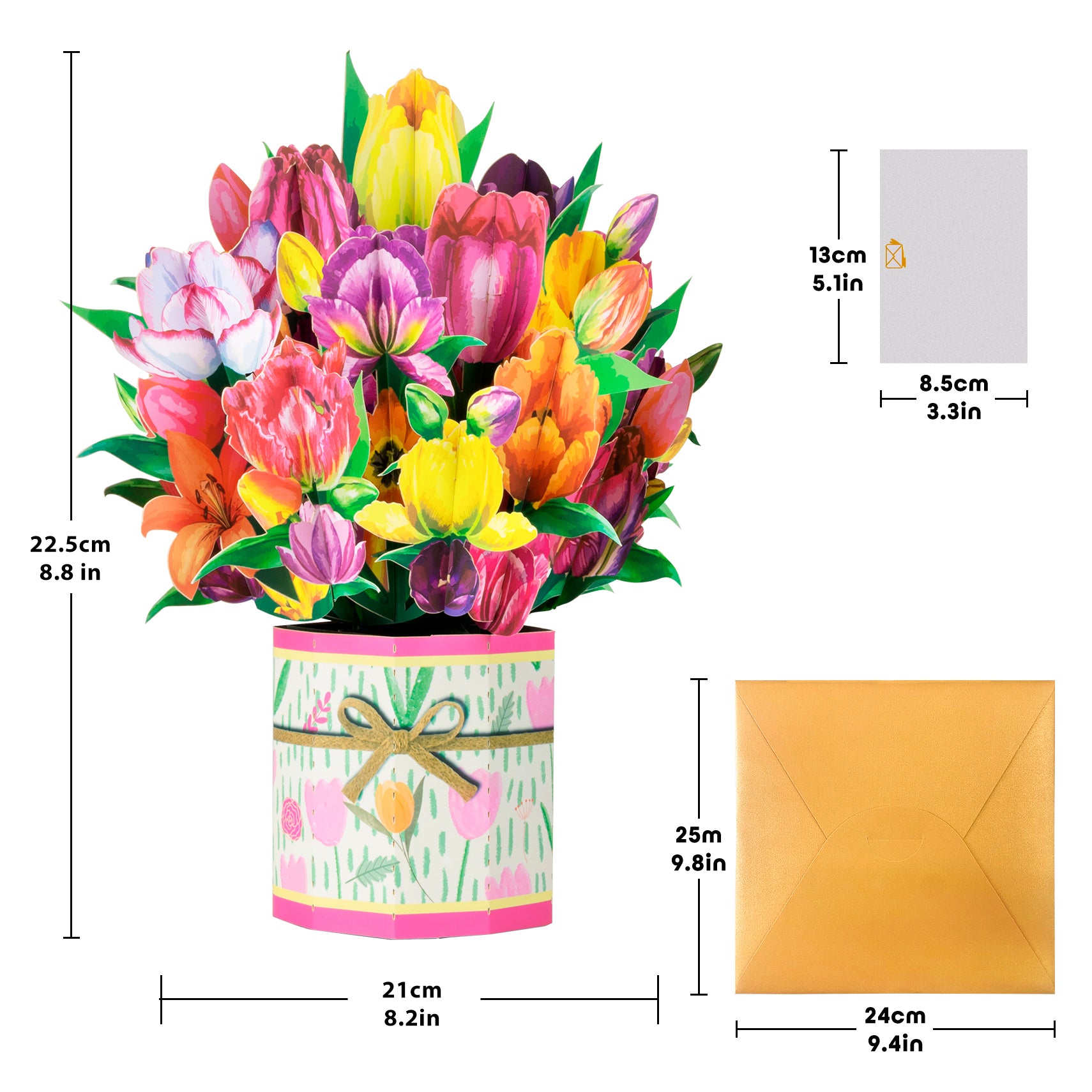 Tulip Pop Up Bouquet 3D Flowers Card