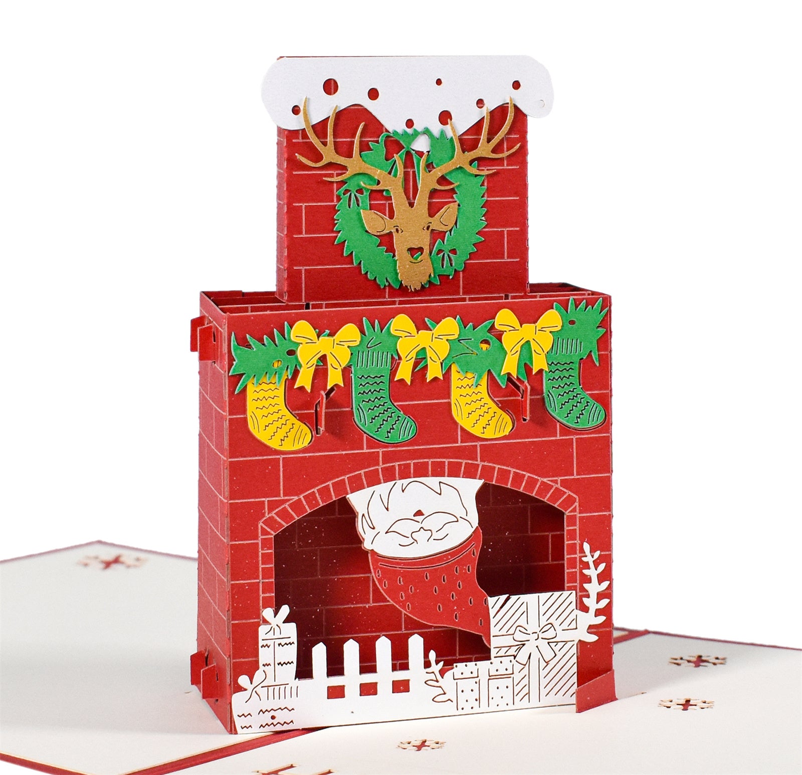 Christmas Pop Up Card Santa Fireplace