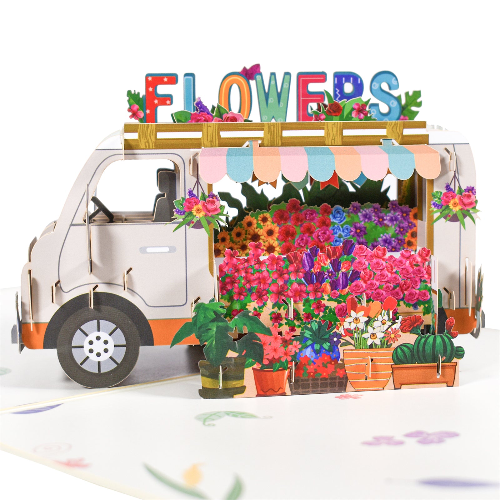 Flowers Truck 3D Pop Up Card for Mother's Day Birthday