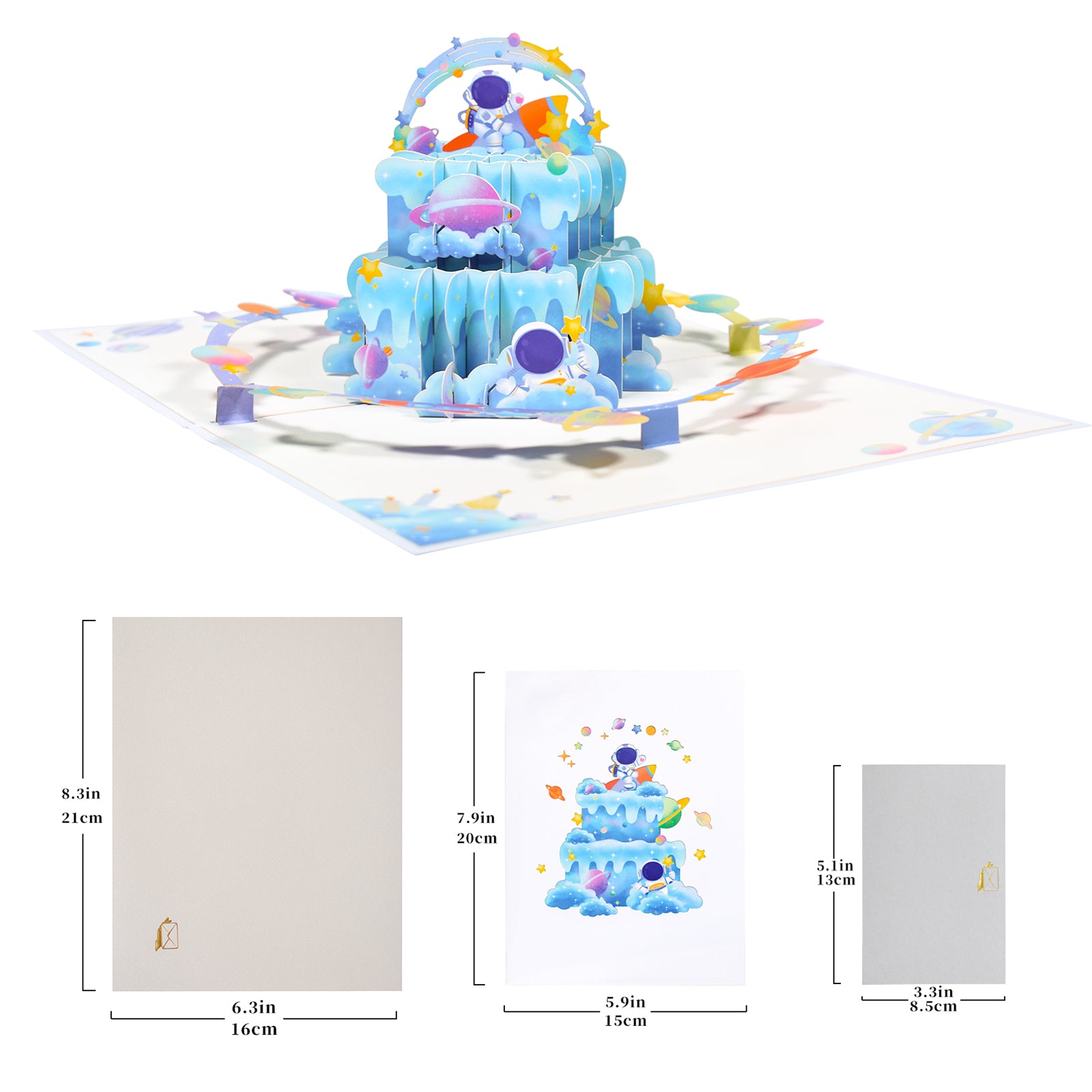 3D Birthday Pop Up Card Space for Kids