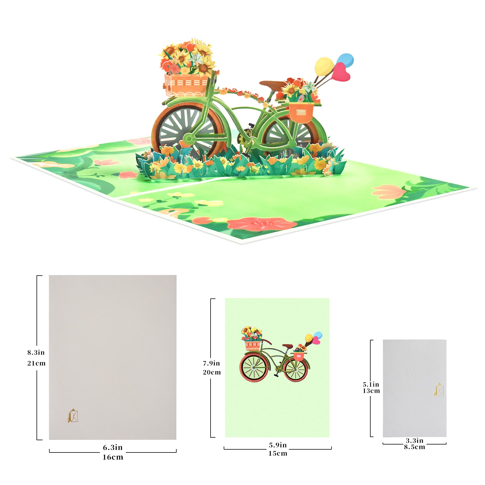 3D Flowers Bike Pop Up Card for Mother's Day Birthday Anniversary Valentine's Day