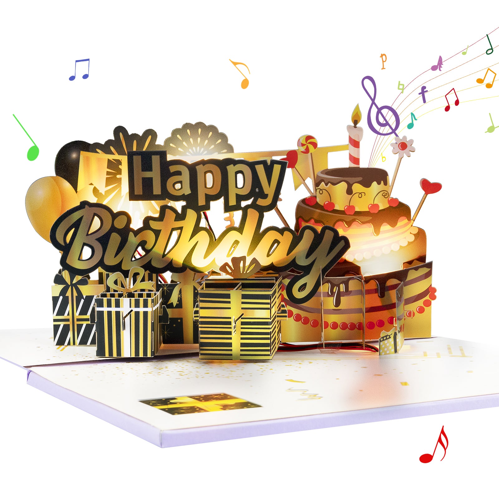 3D Musical Birthday Pop Up Card with Music & Lights