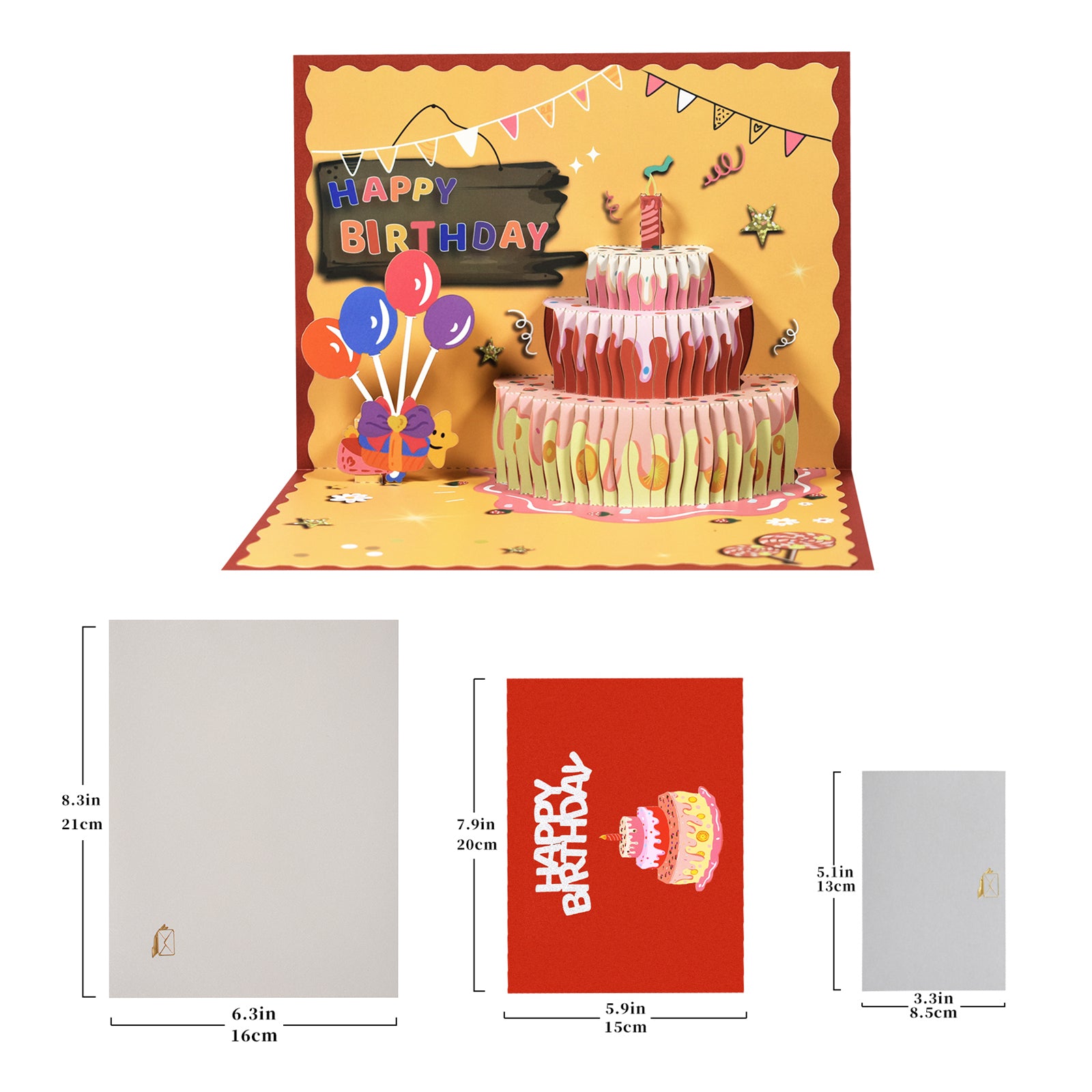 3D Birthday Pop-up Card Strawberry