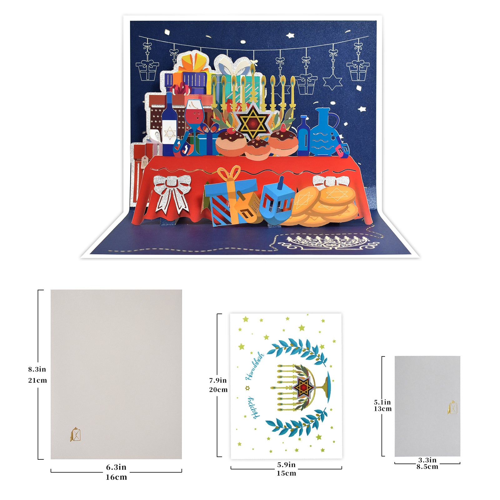 3D Hanukkah Dinner Pop Up Card