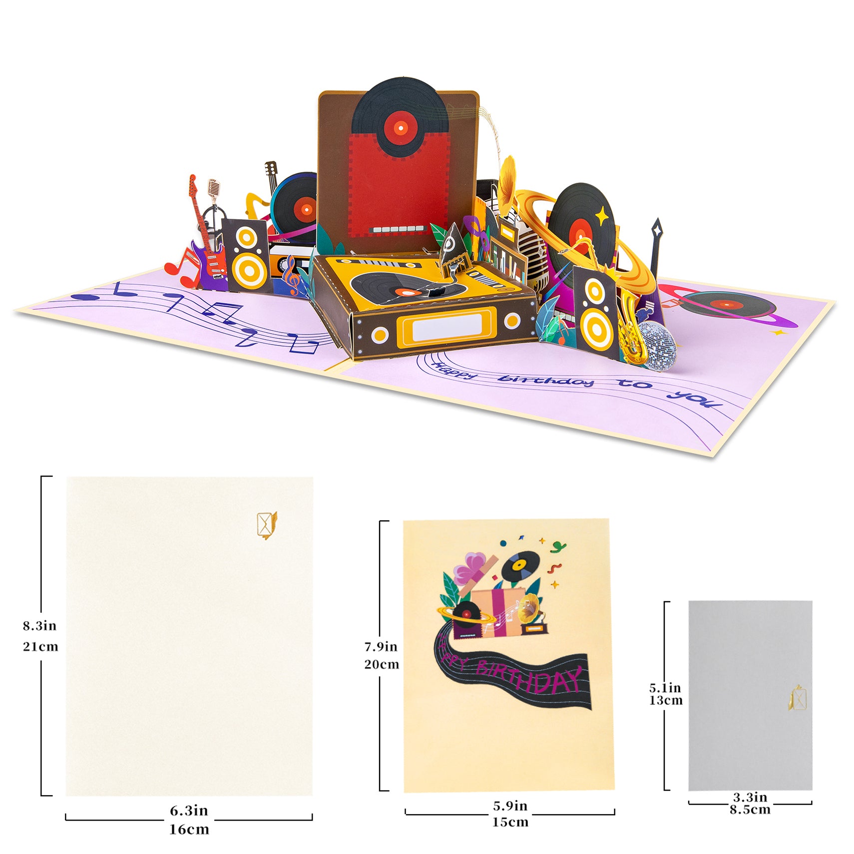 3D Birthday Phonograph Pop Up Card