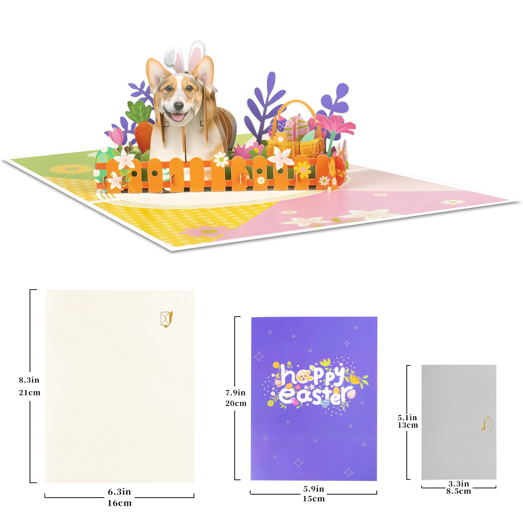 Easter Corgi 3D Pop Up Card