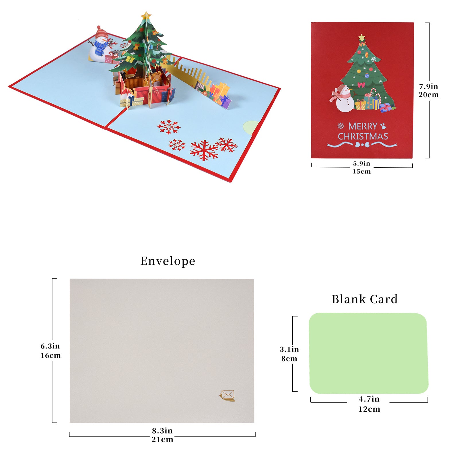 Christmas Tree & Snowman Pop Up Card