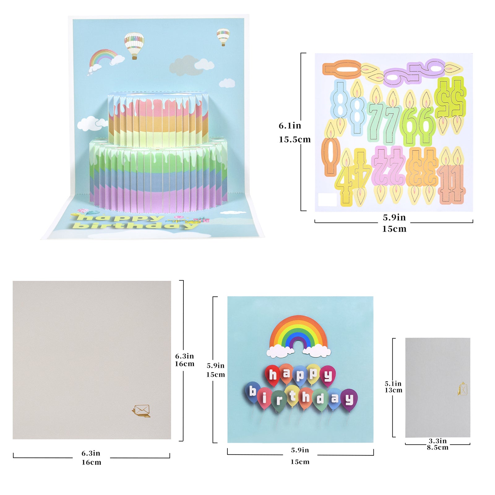 Rainbow 3D Pop Up Birthday Card with Numbers DIY