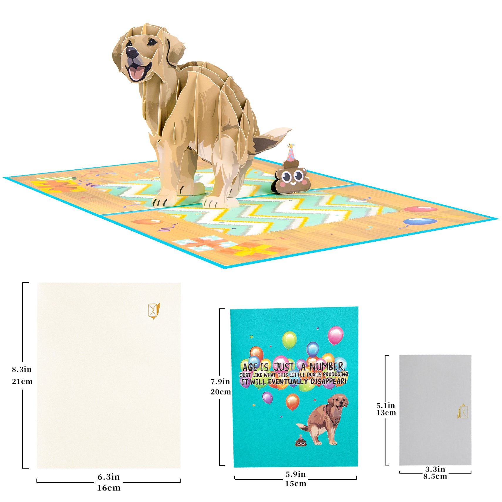 Funny Birthday Pop Up Card 3D Dog