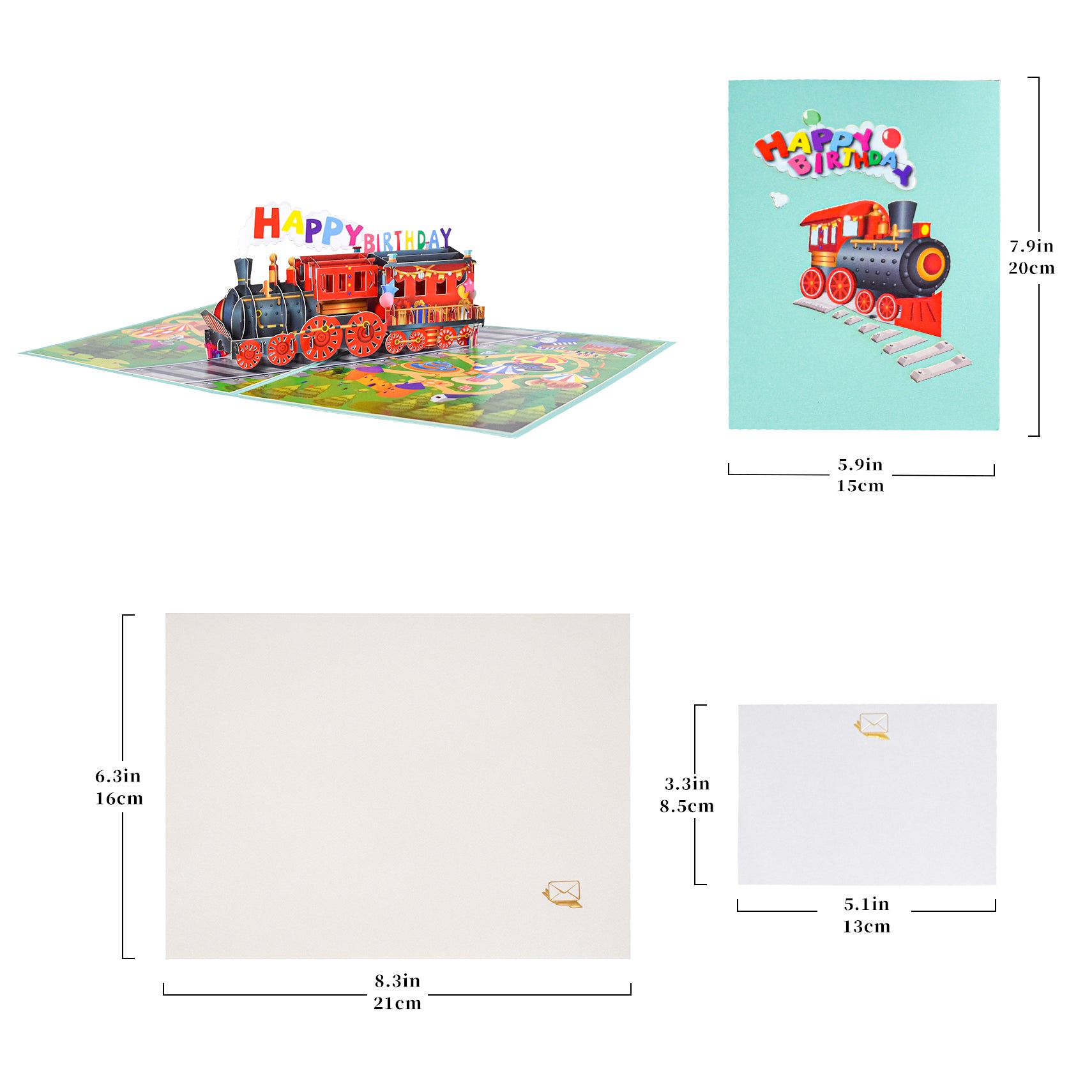 3D Birthday Train Pop Up Card