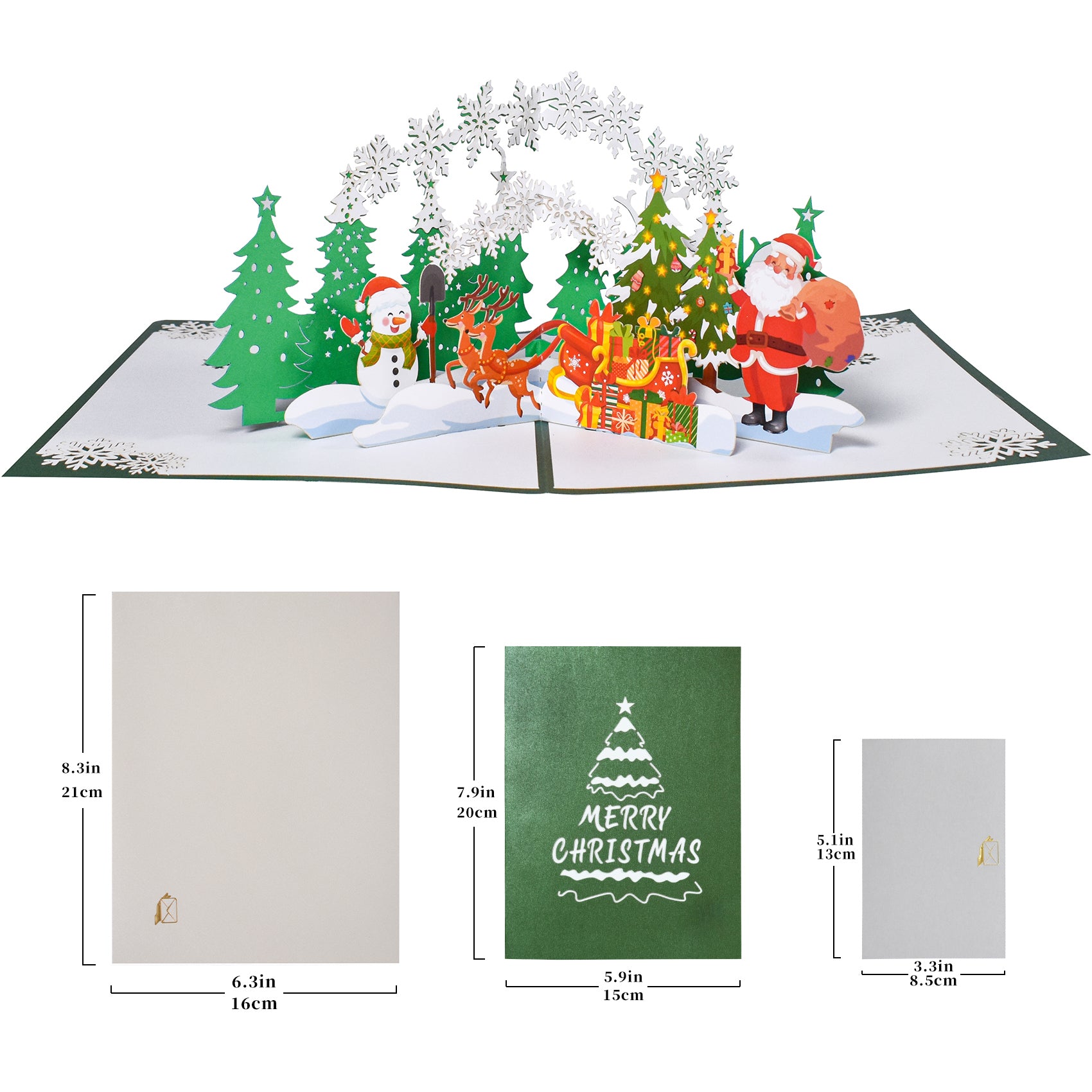 Merry Christmas Snowy Forest Pop Up Card