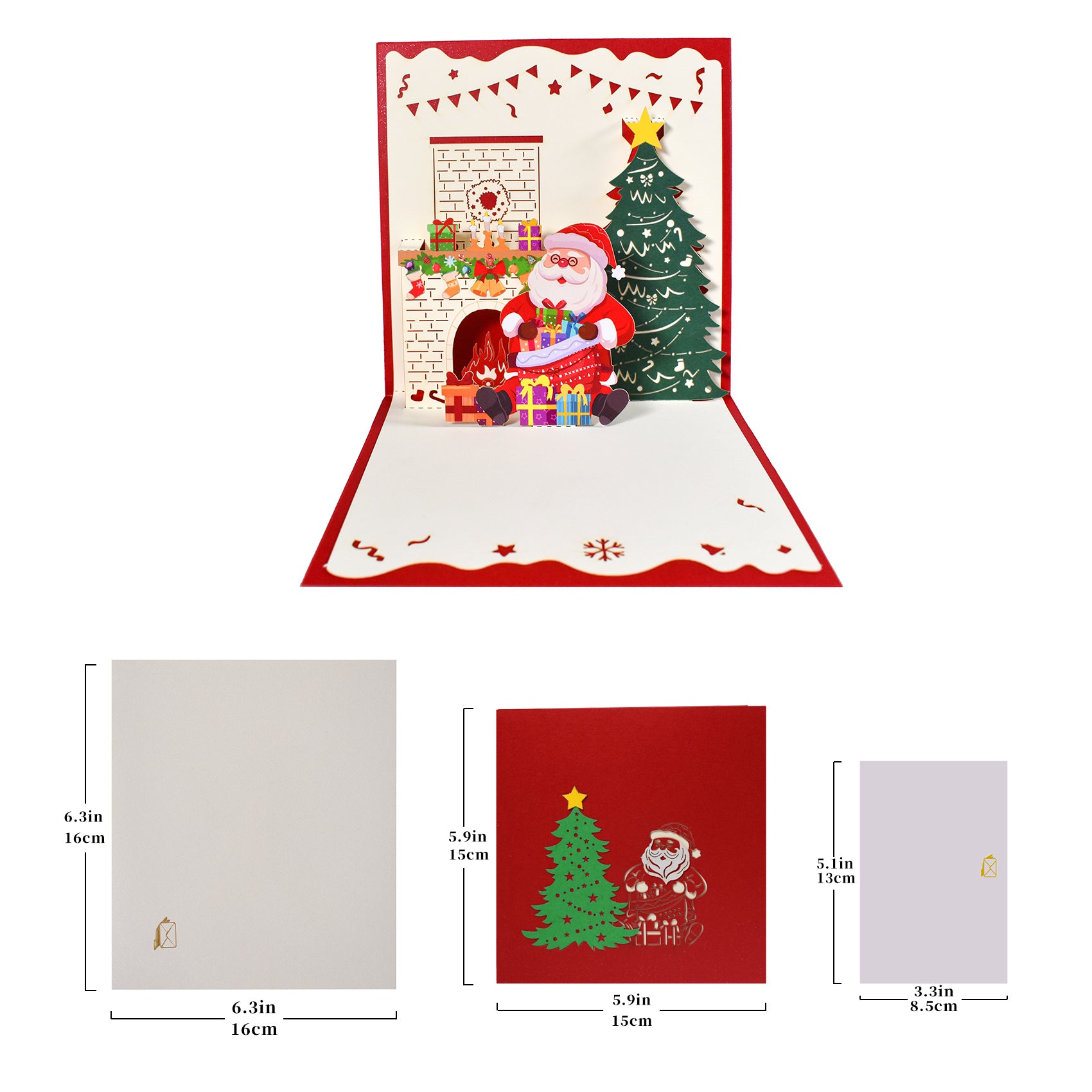 Santa Fireplace Pop Up Card for Christmas