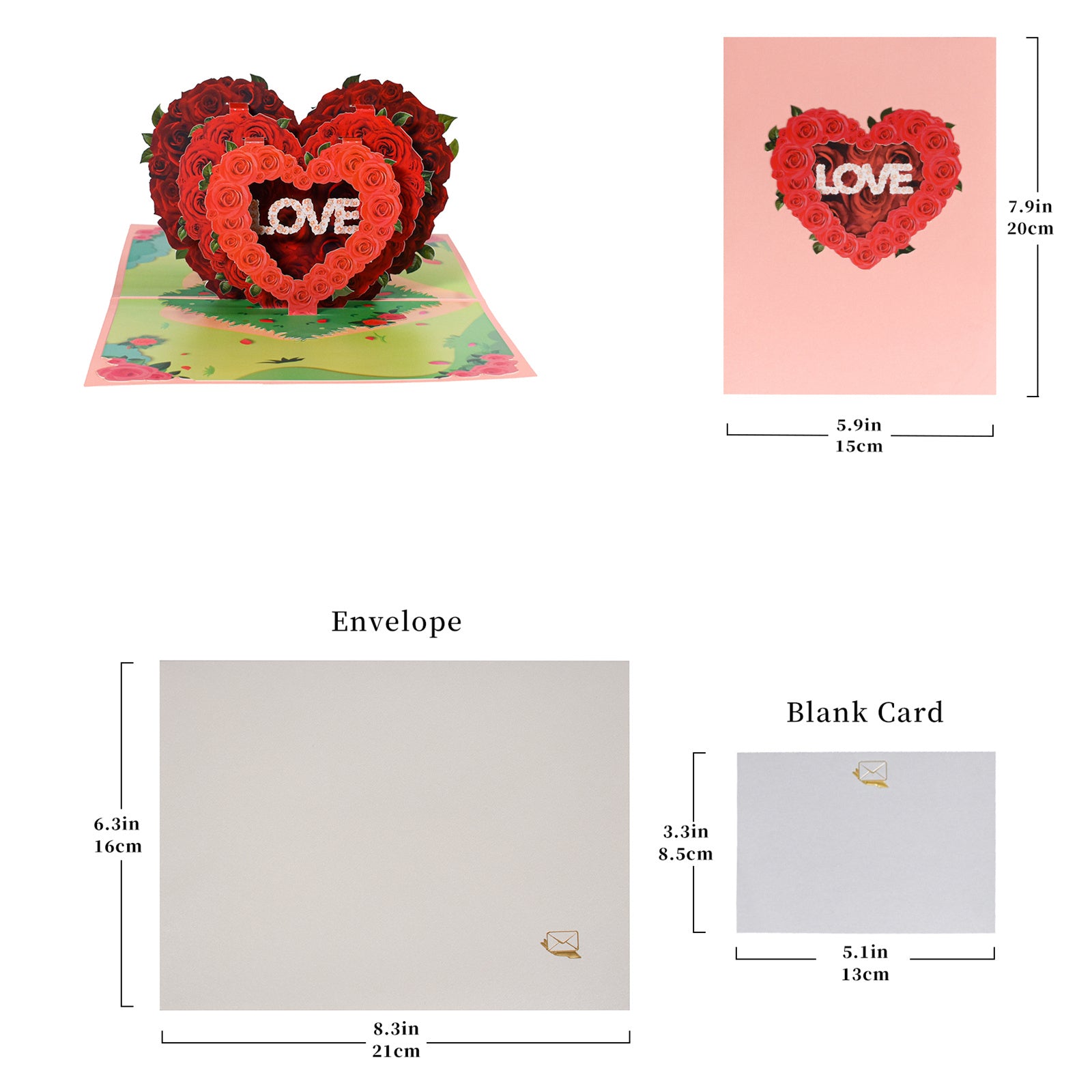 Heart to Heart 3D Romance Pop Up Card for Anniversary, Valentine's Day