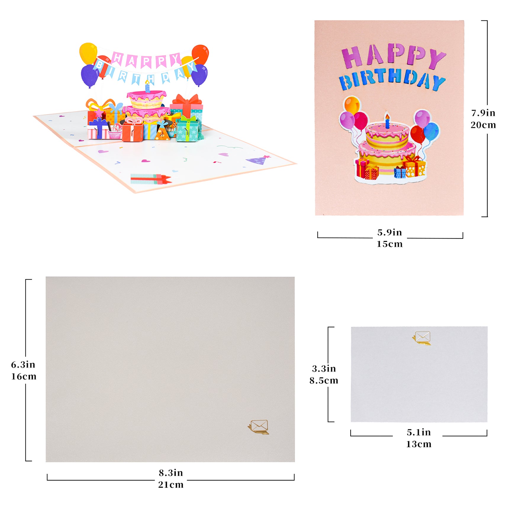 3D Cartoon Birthday Banner Pop Up Card