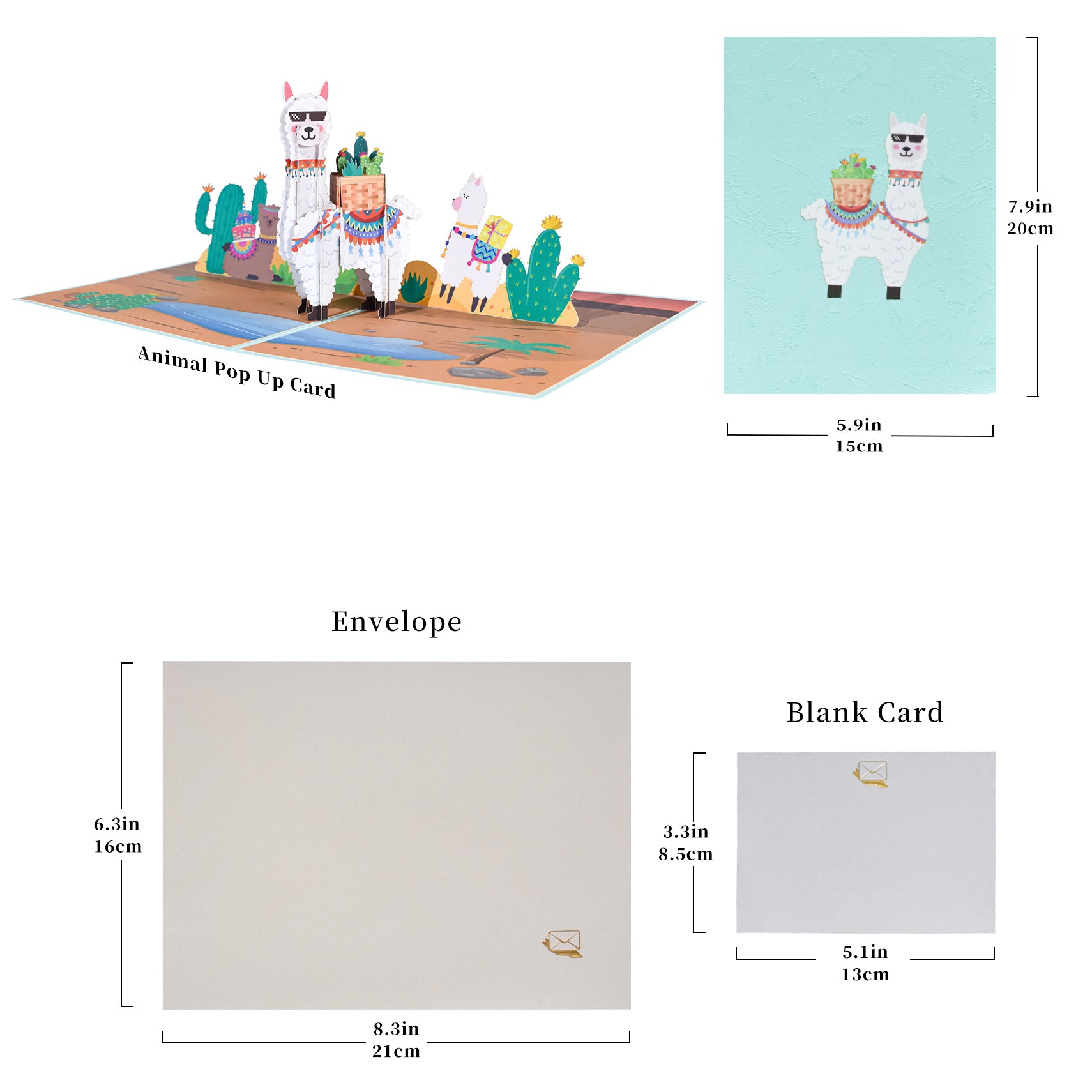 3D Cute Alpaca Pop Up Card