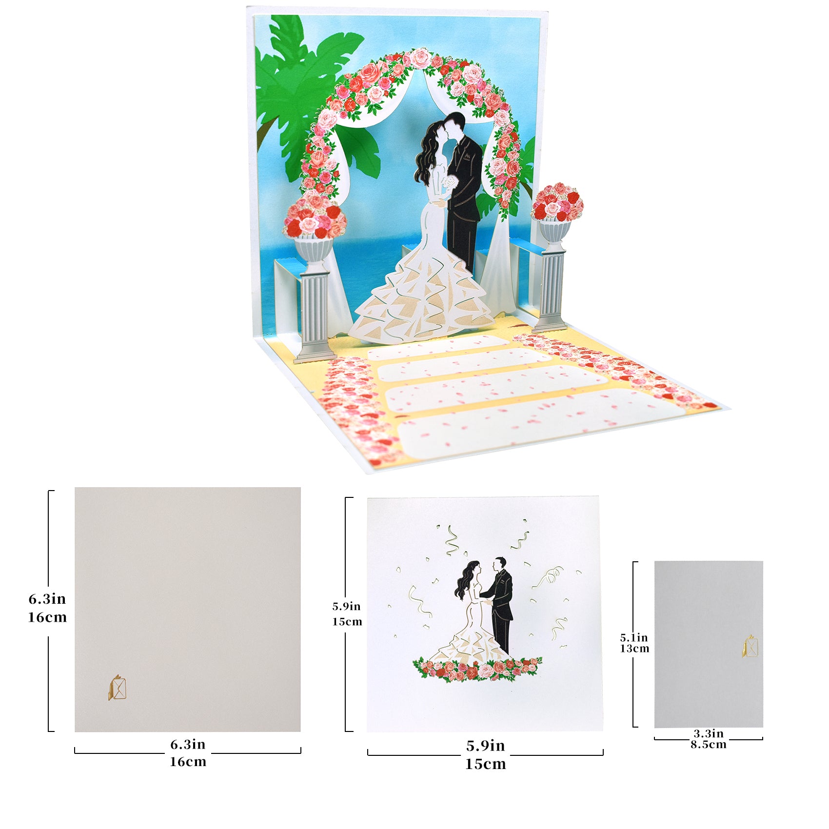 Beach Wedding Pop Up Card