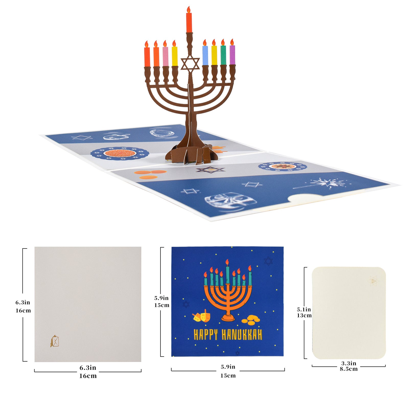 3D Hanukkah Menorah Pop Up Card