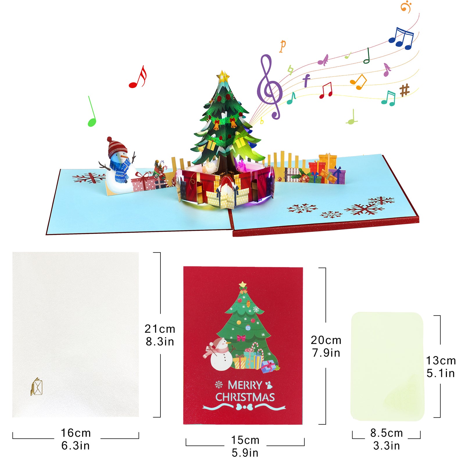 Christmas Tree Pop Up Card with Music & Lights