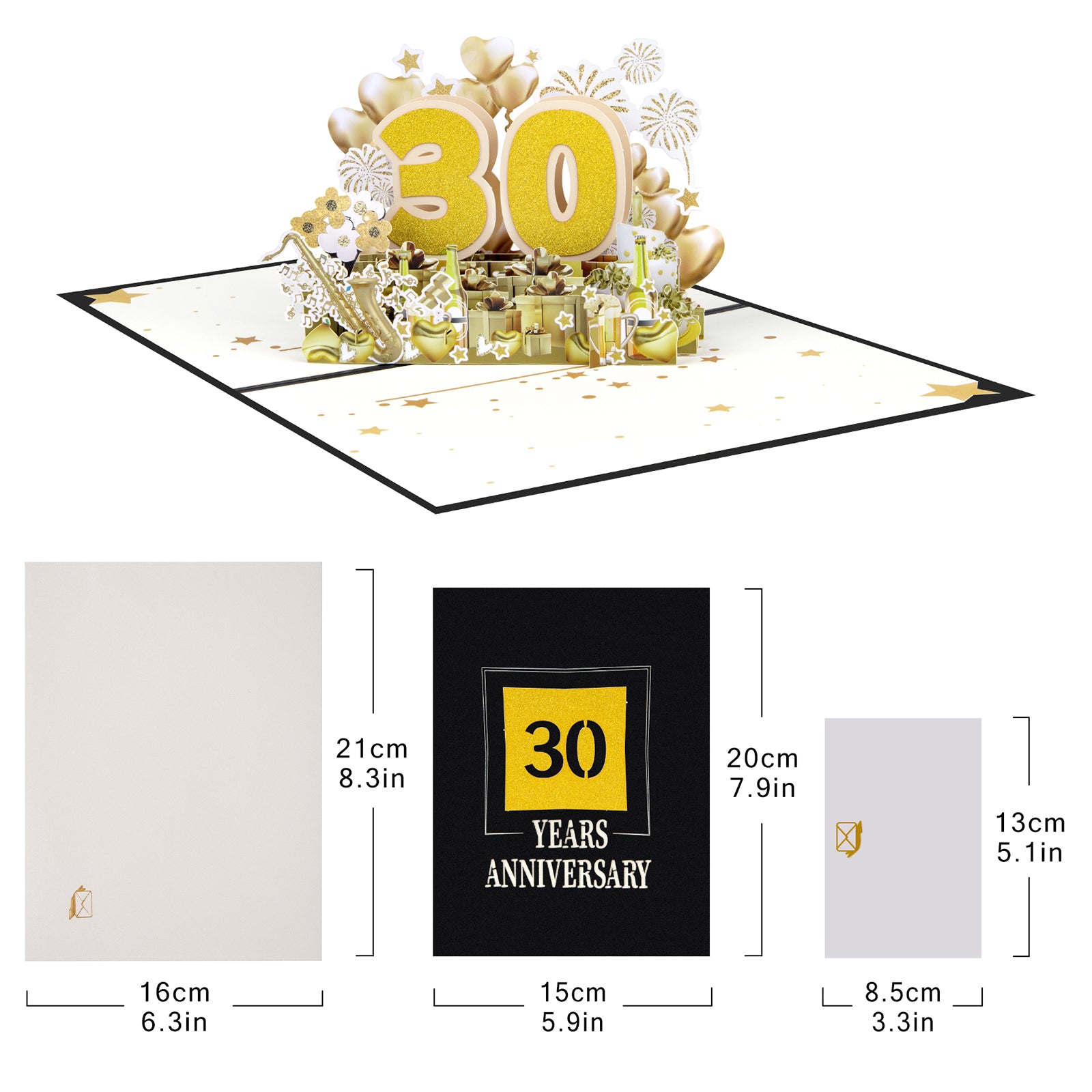 Happy Milestone Anniversary Pop Up Card with 3D Number