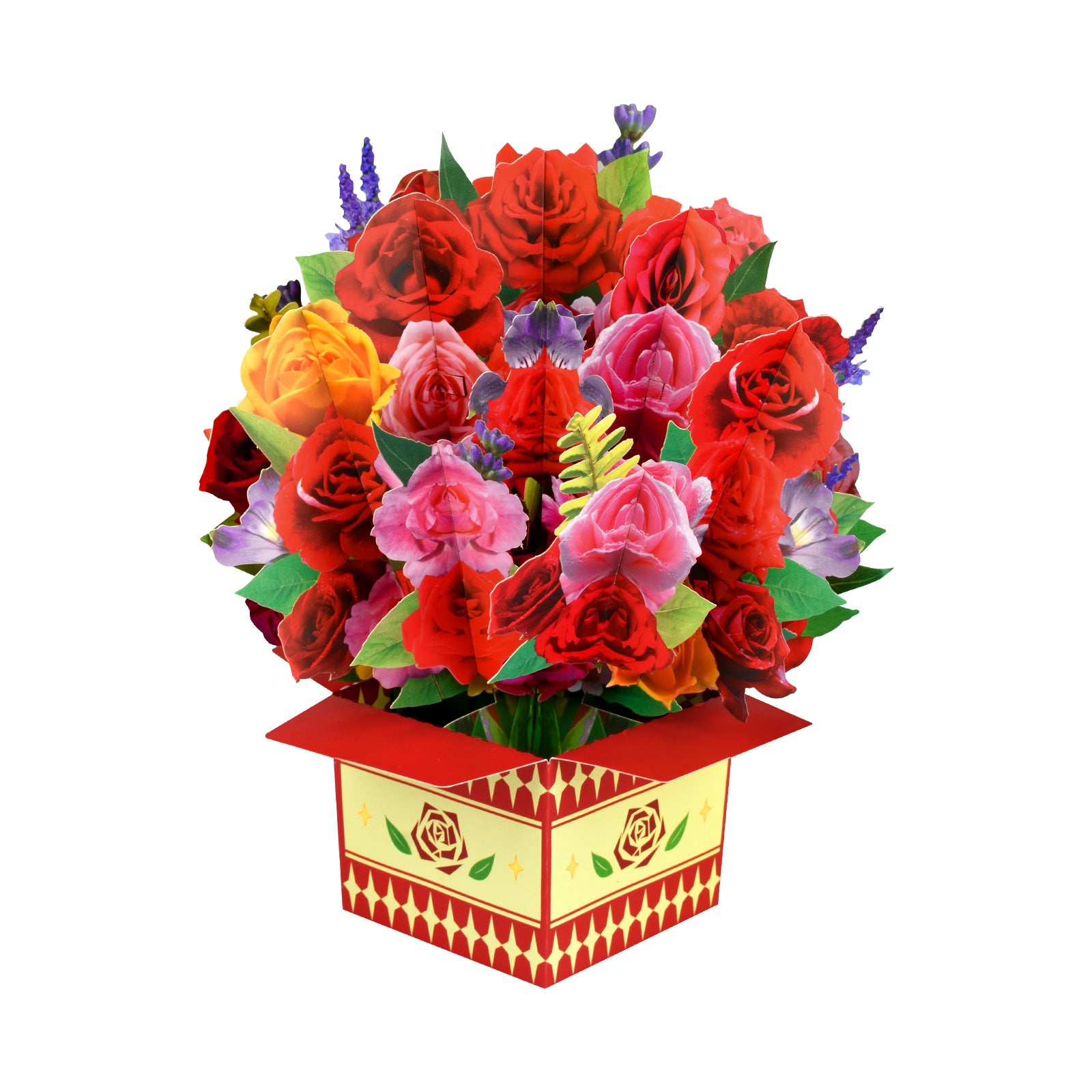 Rose Bouquet Box Flowers Pop Up Card