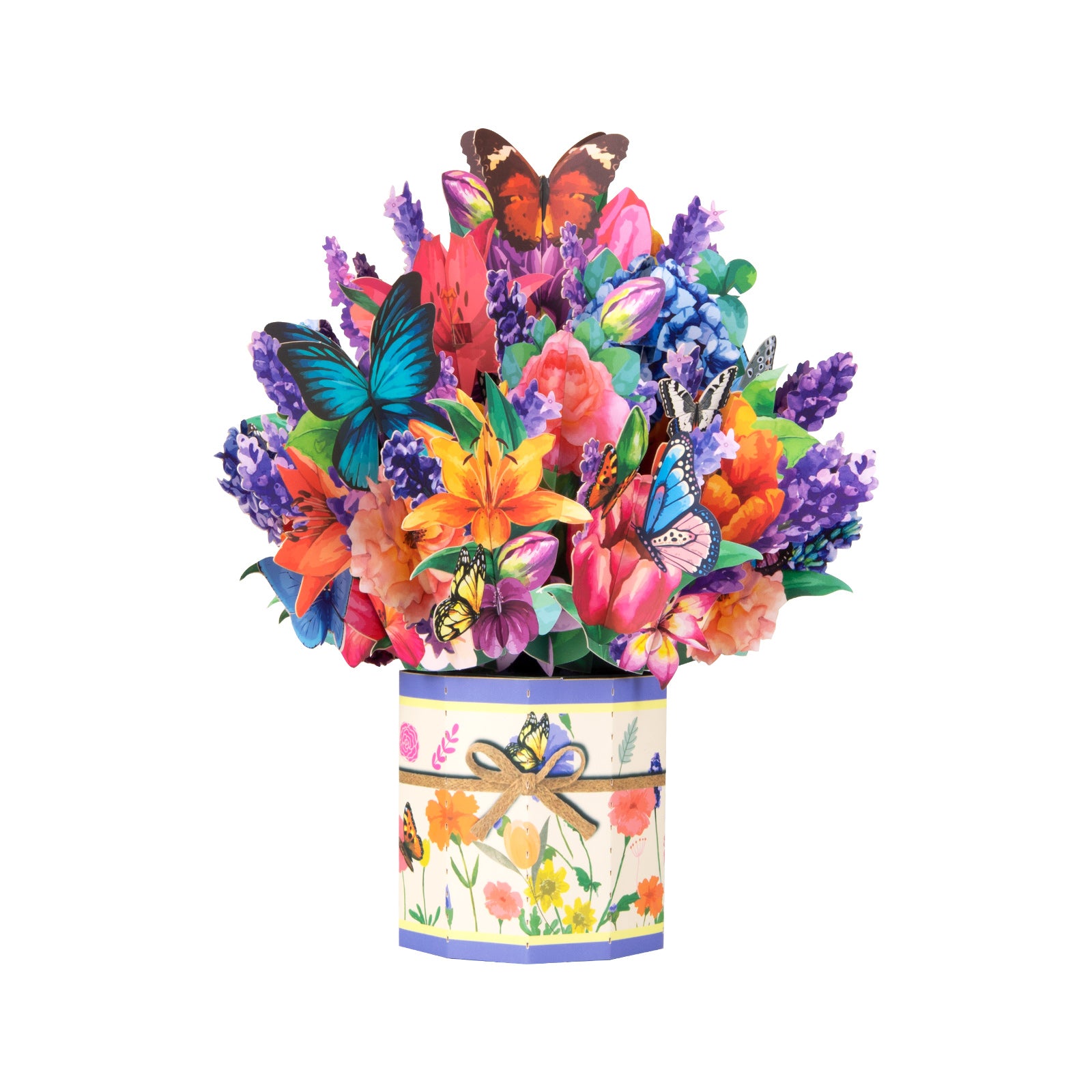 Lavender & Butterflies Pop Up Bouquet 3D Flowers Card