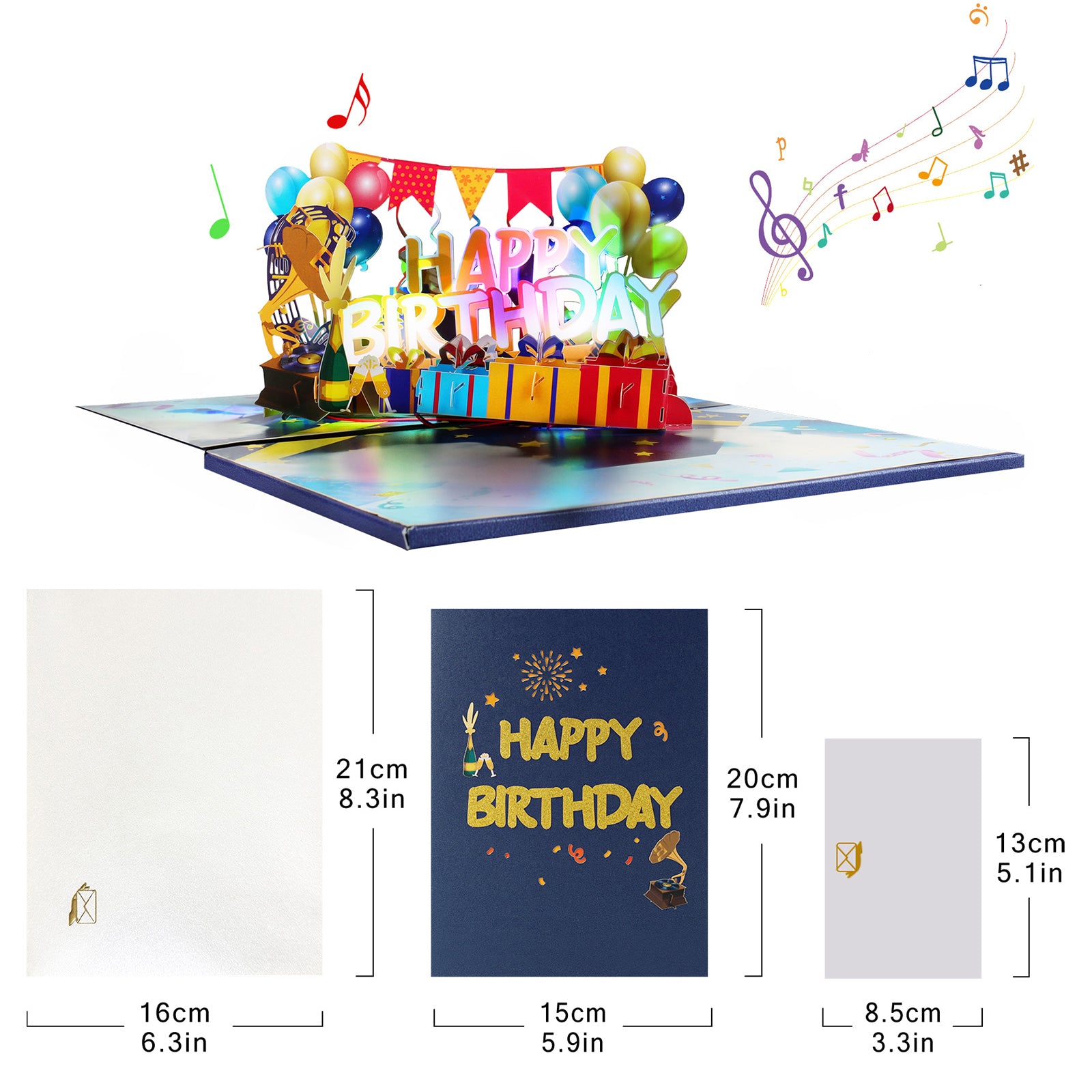 Musical Happy Birthday Pop Up Card with Music & Lights