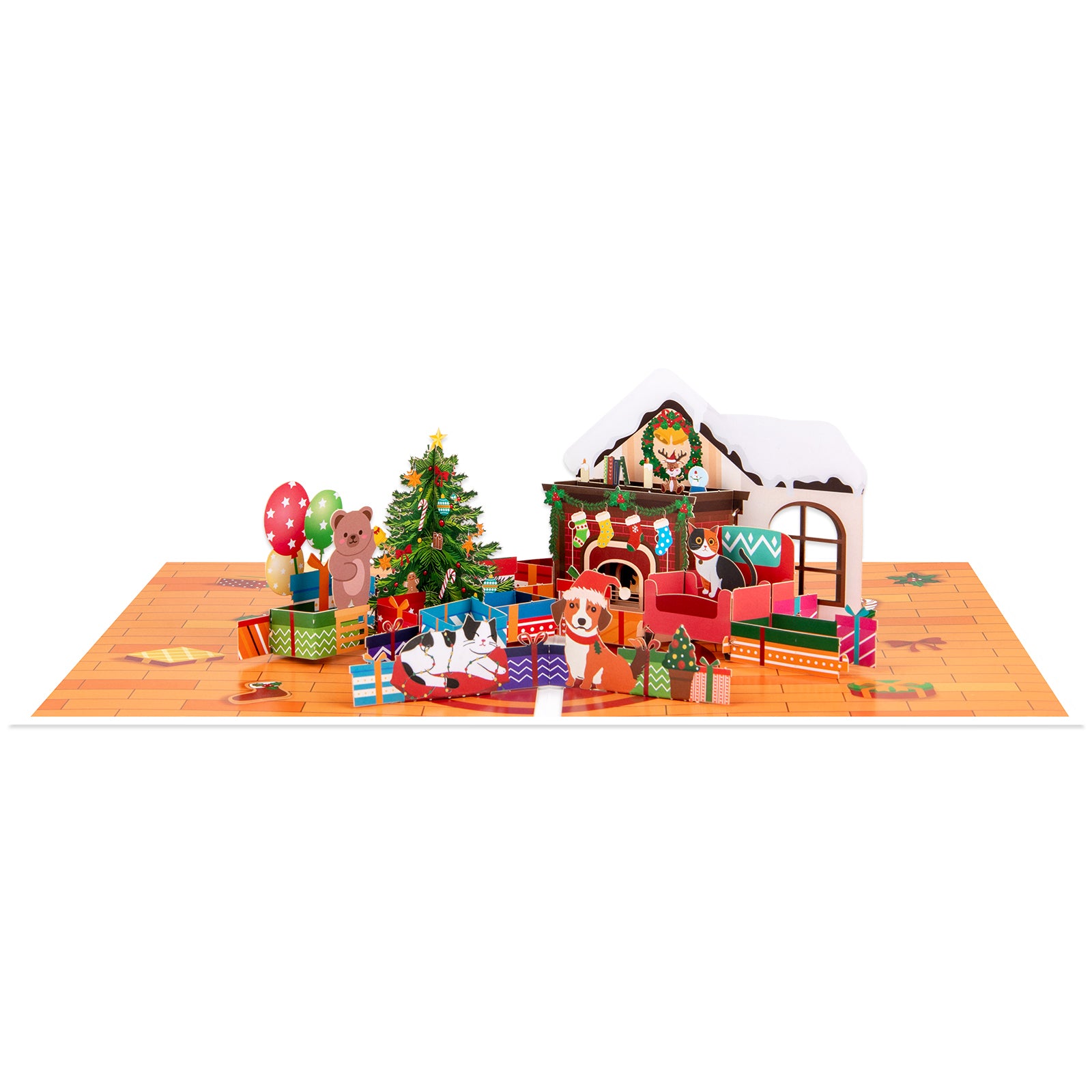 Christmas Pop Up Card Cozy Living Room