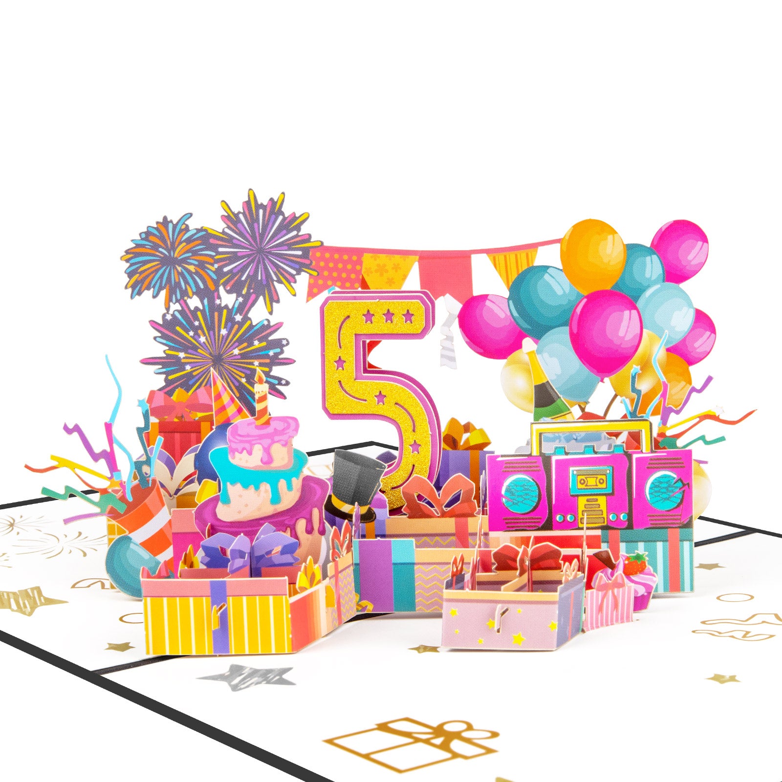 Happy 3D Milestone Anniversary Pop Up Card with Number