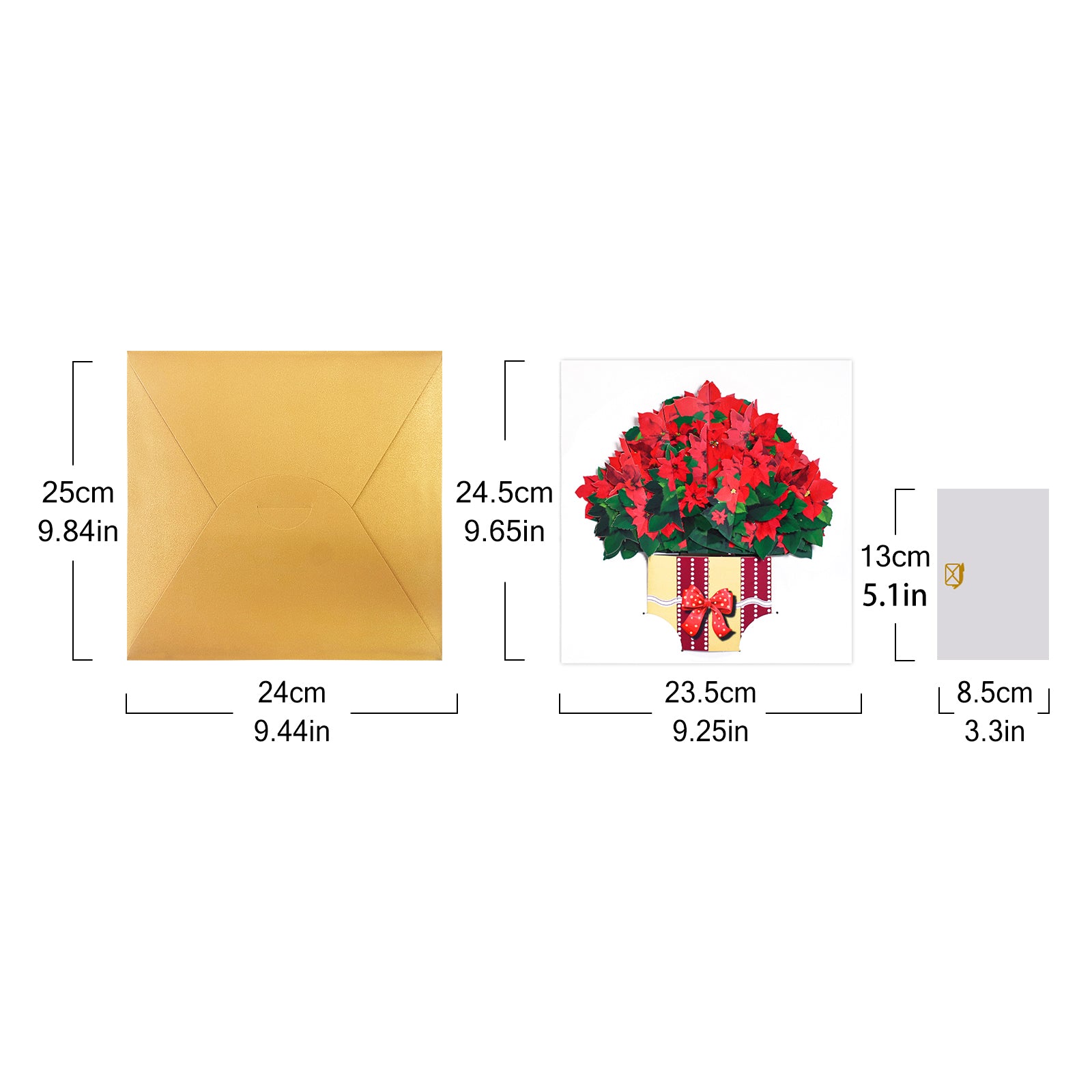 Christmas Poinsettia Pop Up Bouquet 3D Card