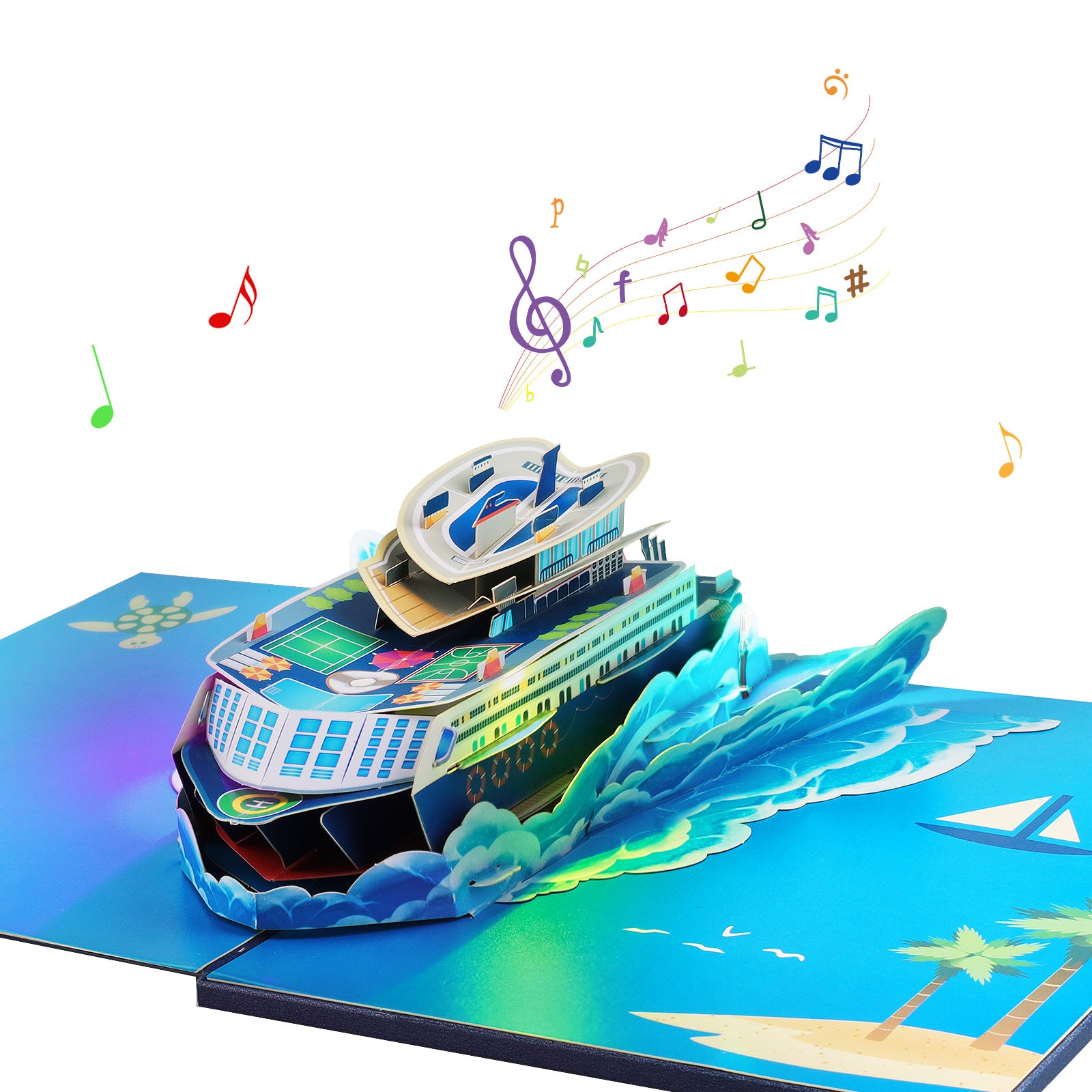 3D Cruise Ship Musical Birthday Pop Up Card with Music & Lights