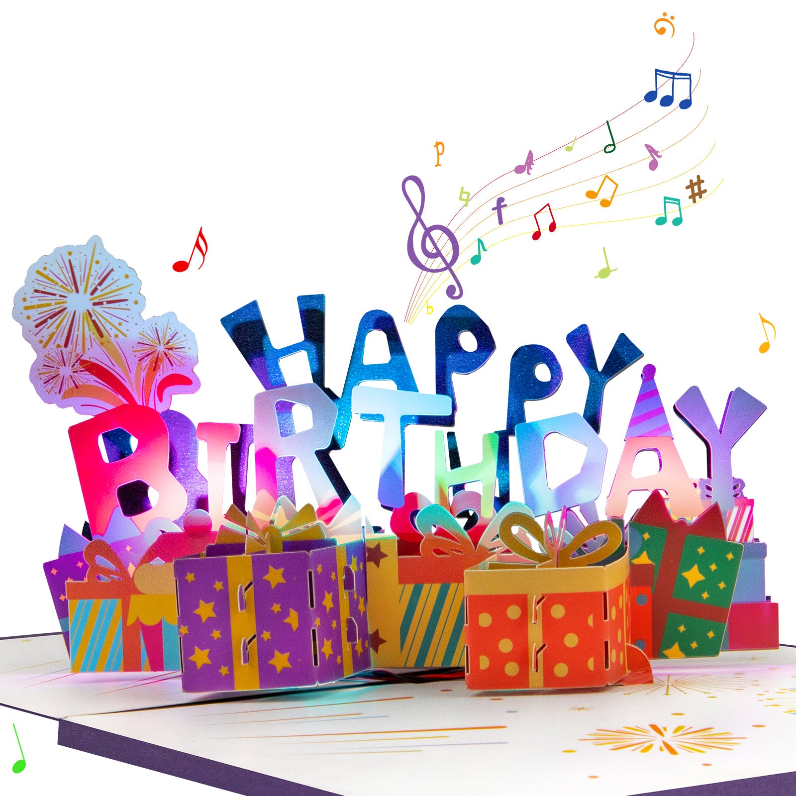 Happy Birthday Musical Pop Up Card with Music & Lights