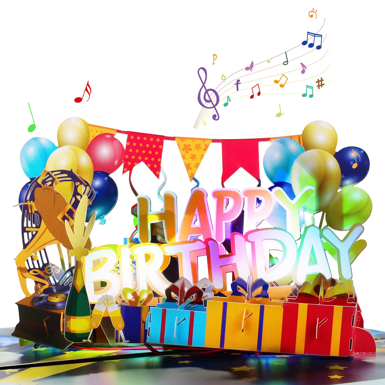 Musical Happy Birthday Pop Up Card with Music & Lights