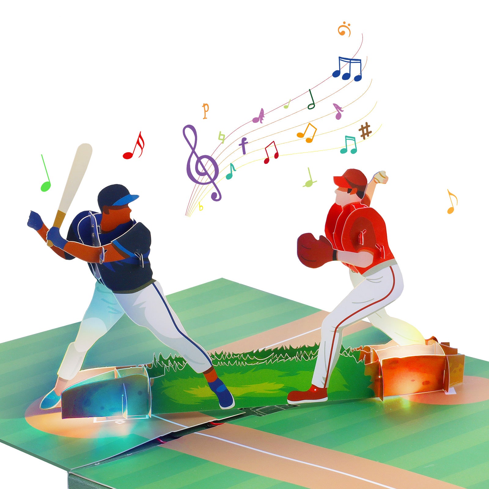 3D Baseball Birthday Musical Pop Up Card with Music & Lights