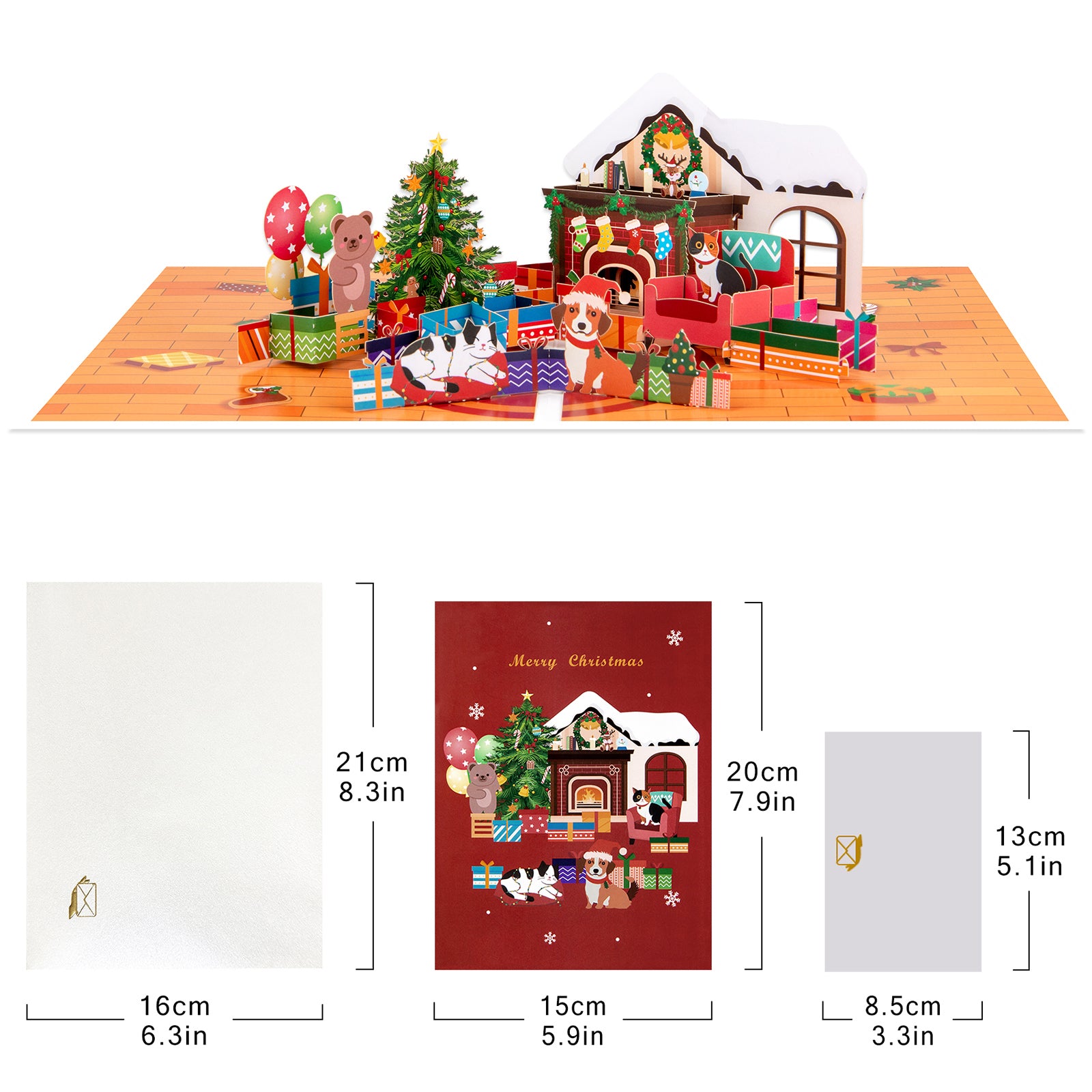 Christmas Pop Up Card Cozy Living Room