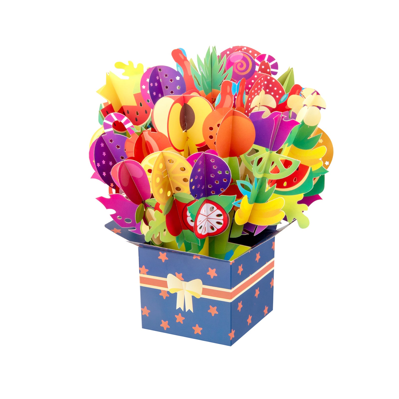 Various Fruits Bouquet Box Flowers Pop Up Card