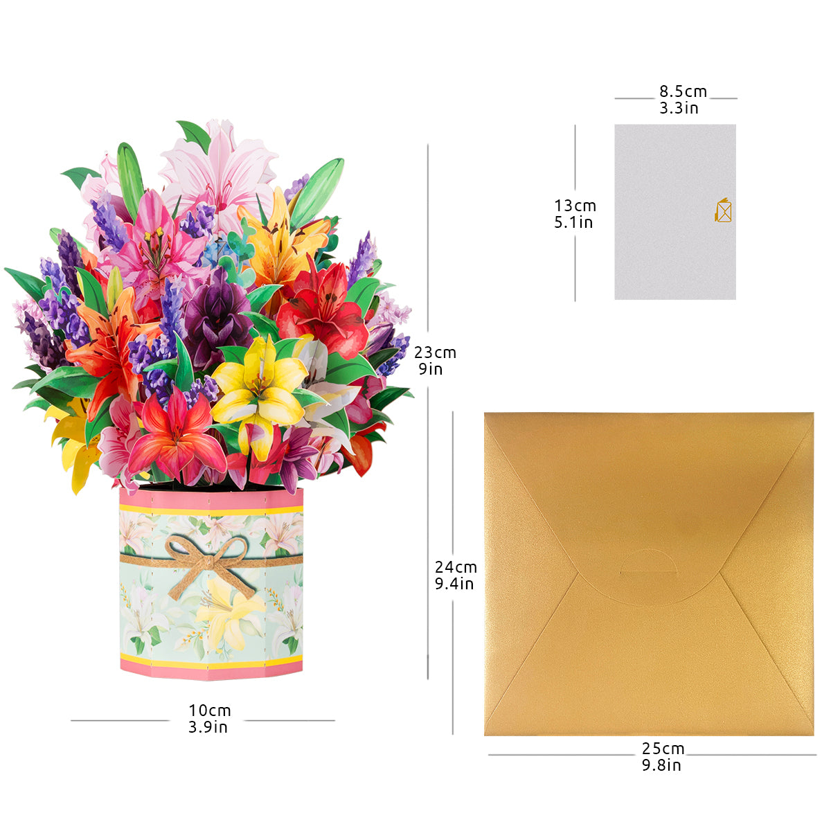 Lily Pop Up Bouquet 3D Flowers Card