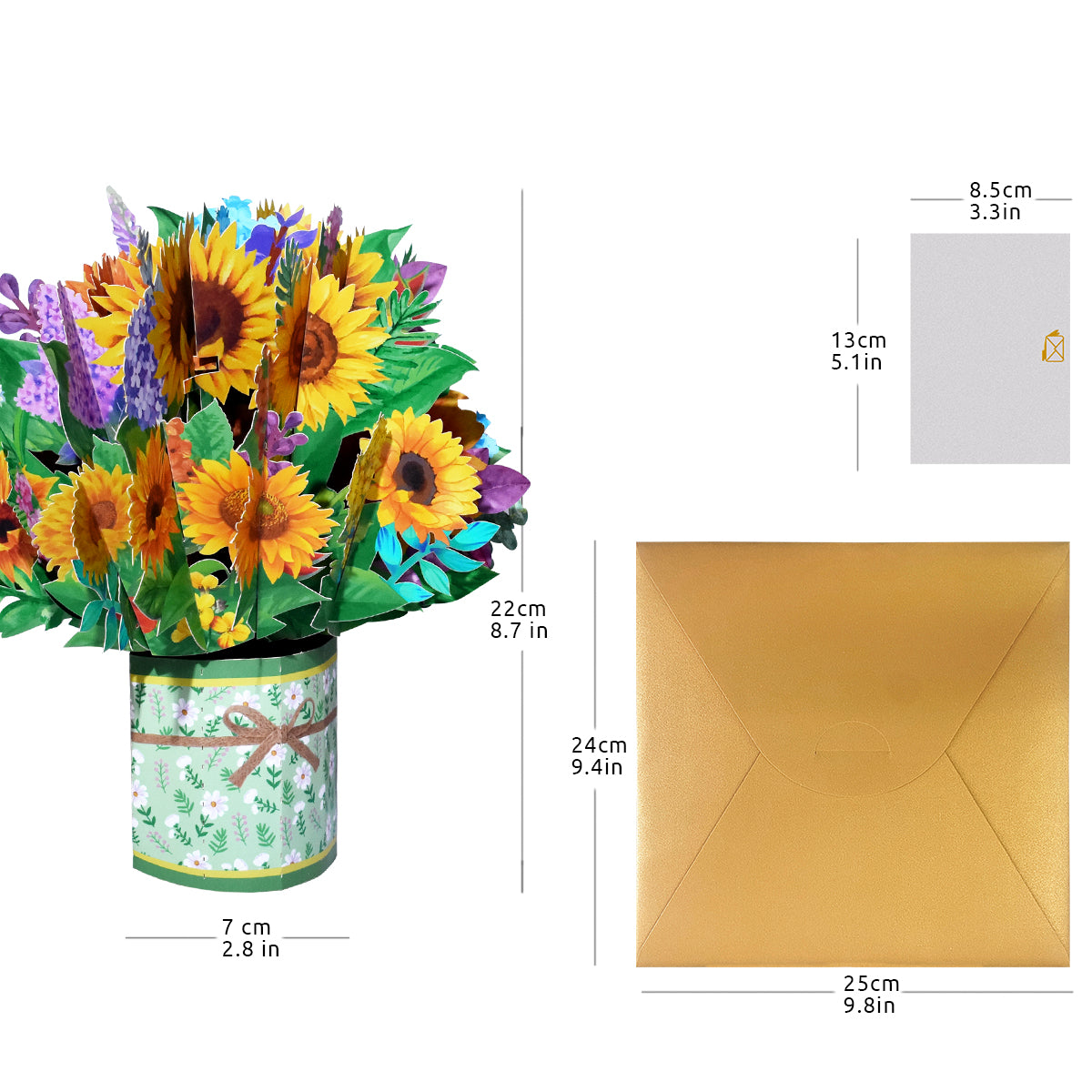 Sunflowers Pop Up Bouquet 3D Flowers Card