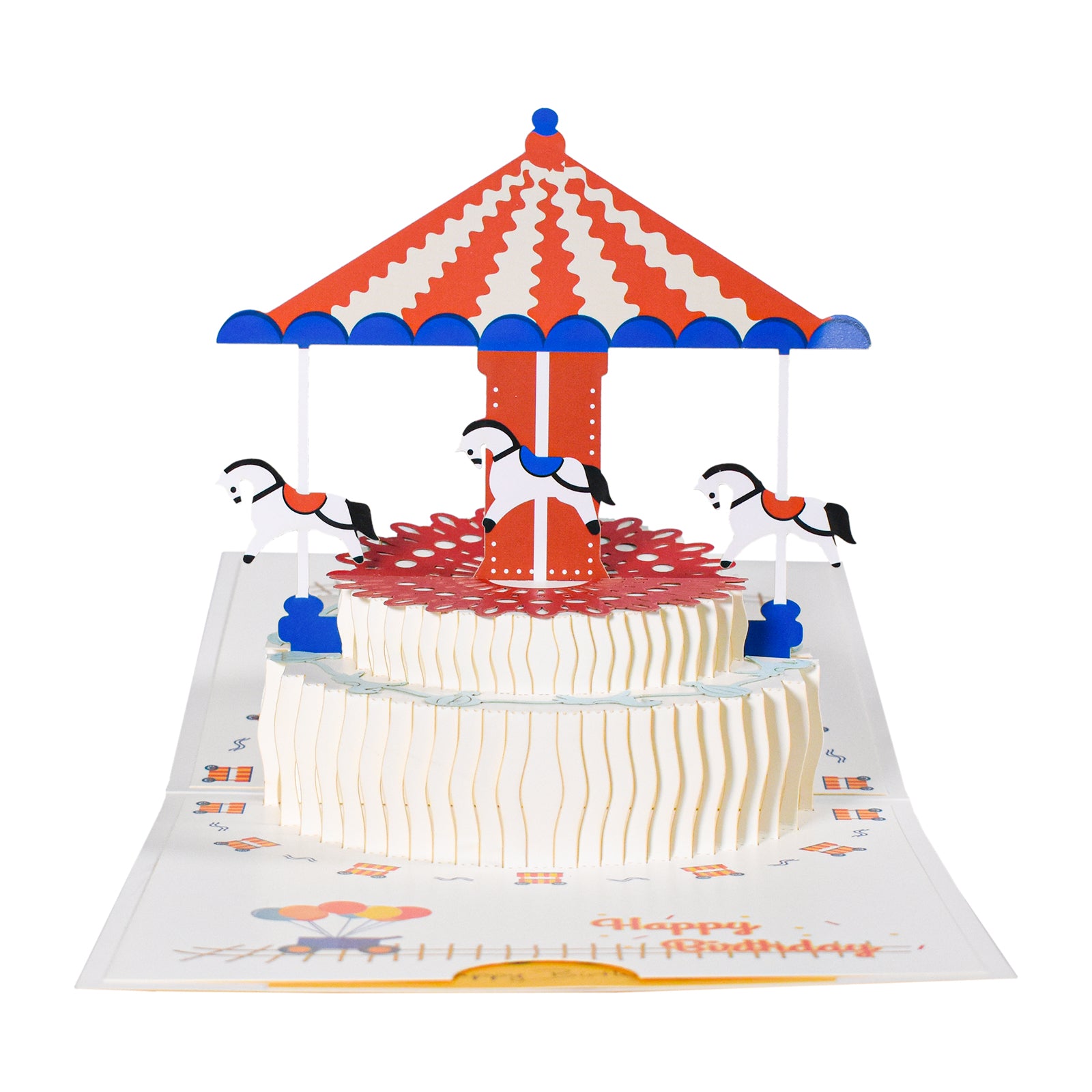 3D Carousel Pop Up Birthday Card for Kids