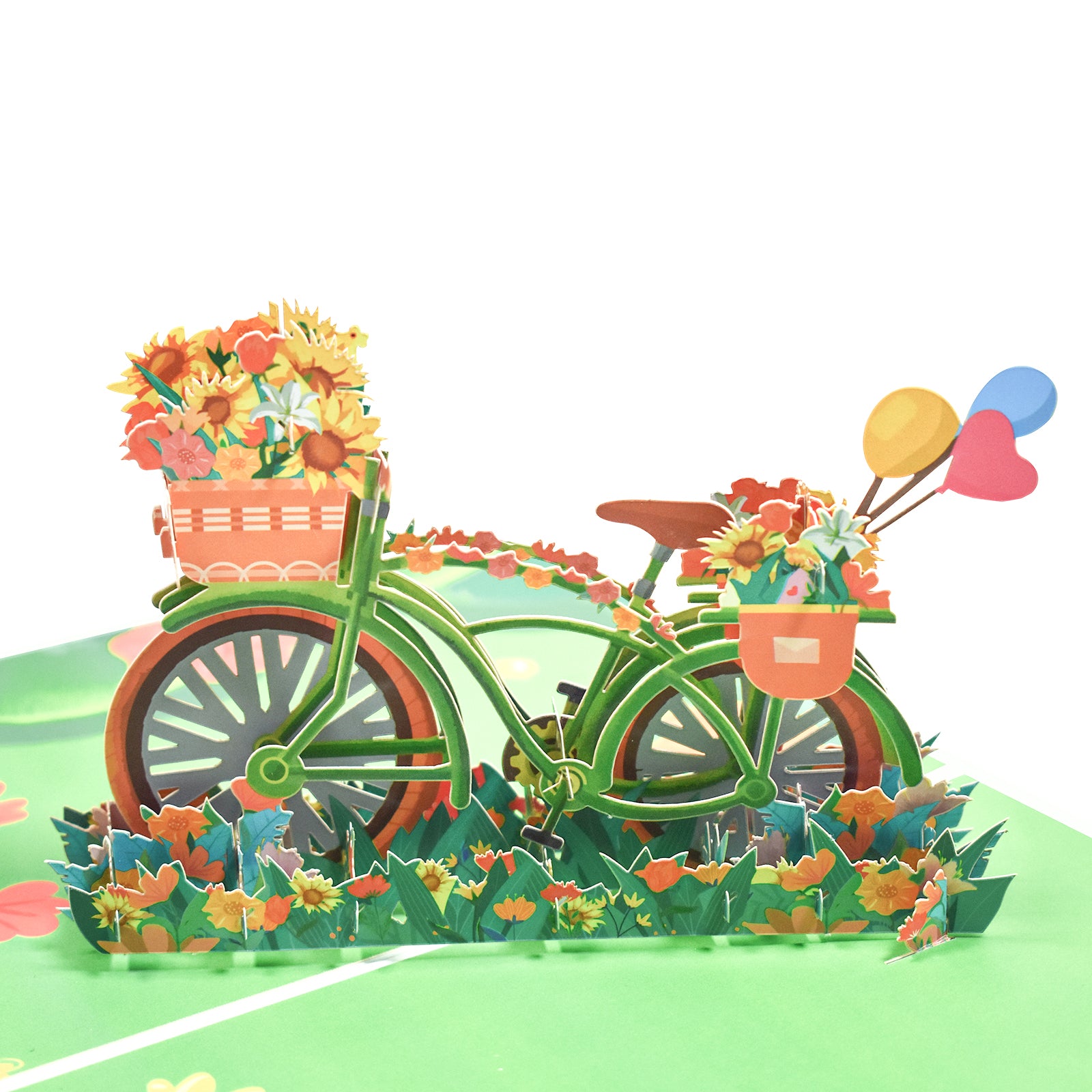 3D Flowers Bike Pop Up Card for Mother's Day Birthday Anniversary Valentine's Day