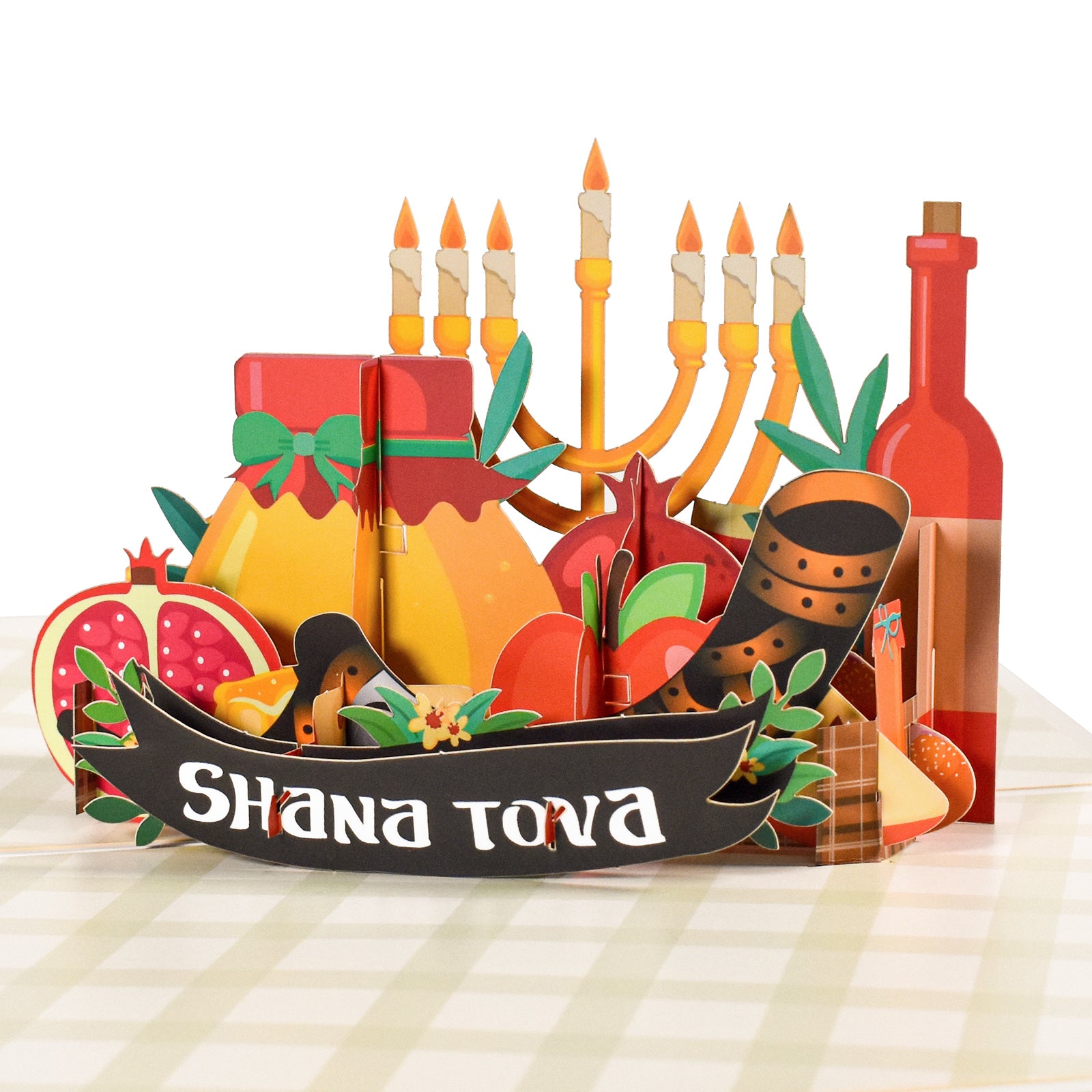 Rosh Hashanah Pop Up Card for Jewish New Year Shana Tova