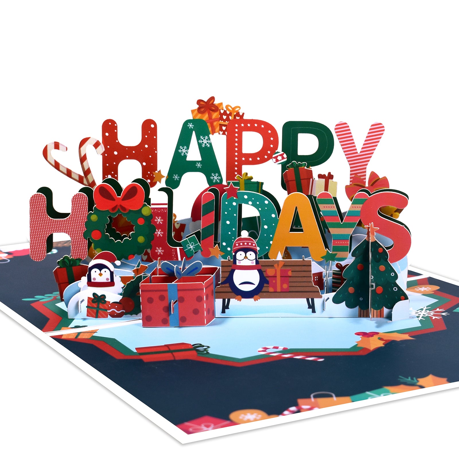 Happy Holidays Pop Up Card Penguin