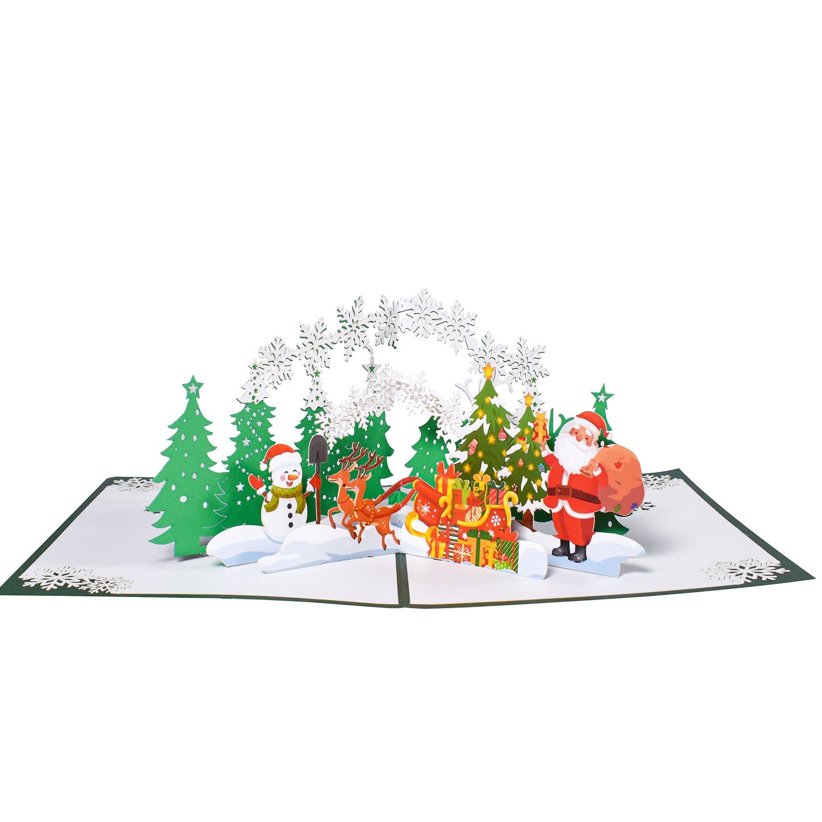 Merry Christmas Snowy Forest Pop Up Card